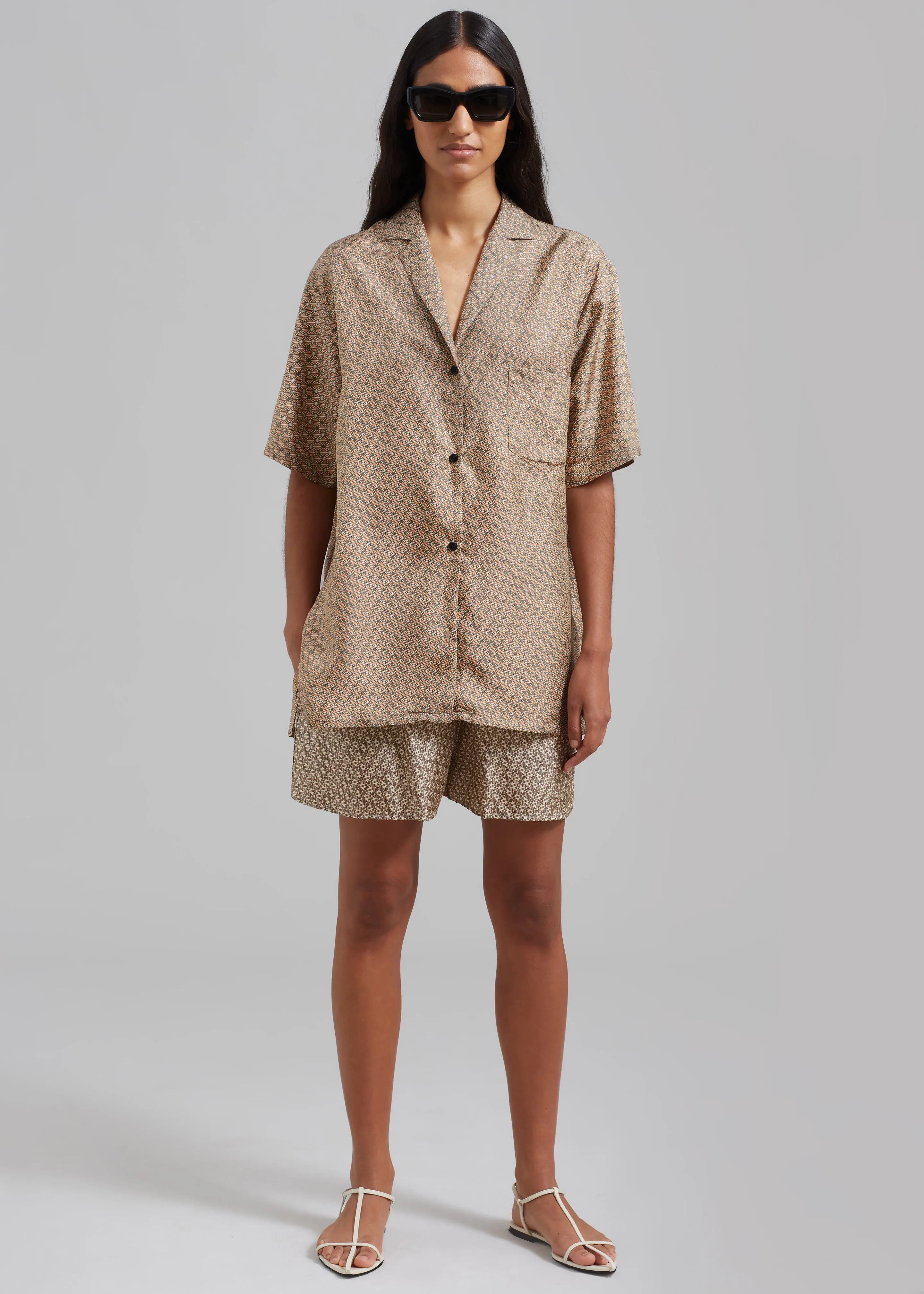 Esse Studios Linka Short Sleeve Silk Shirt - Golden Linka Print sold by Frankie Shop product image thumbnail 4
