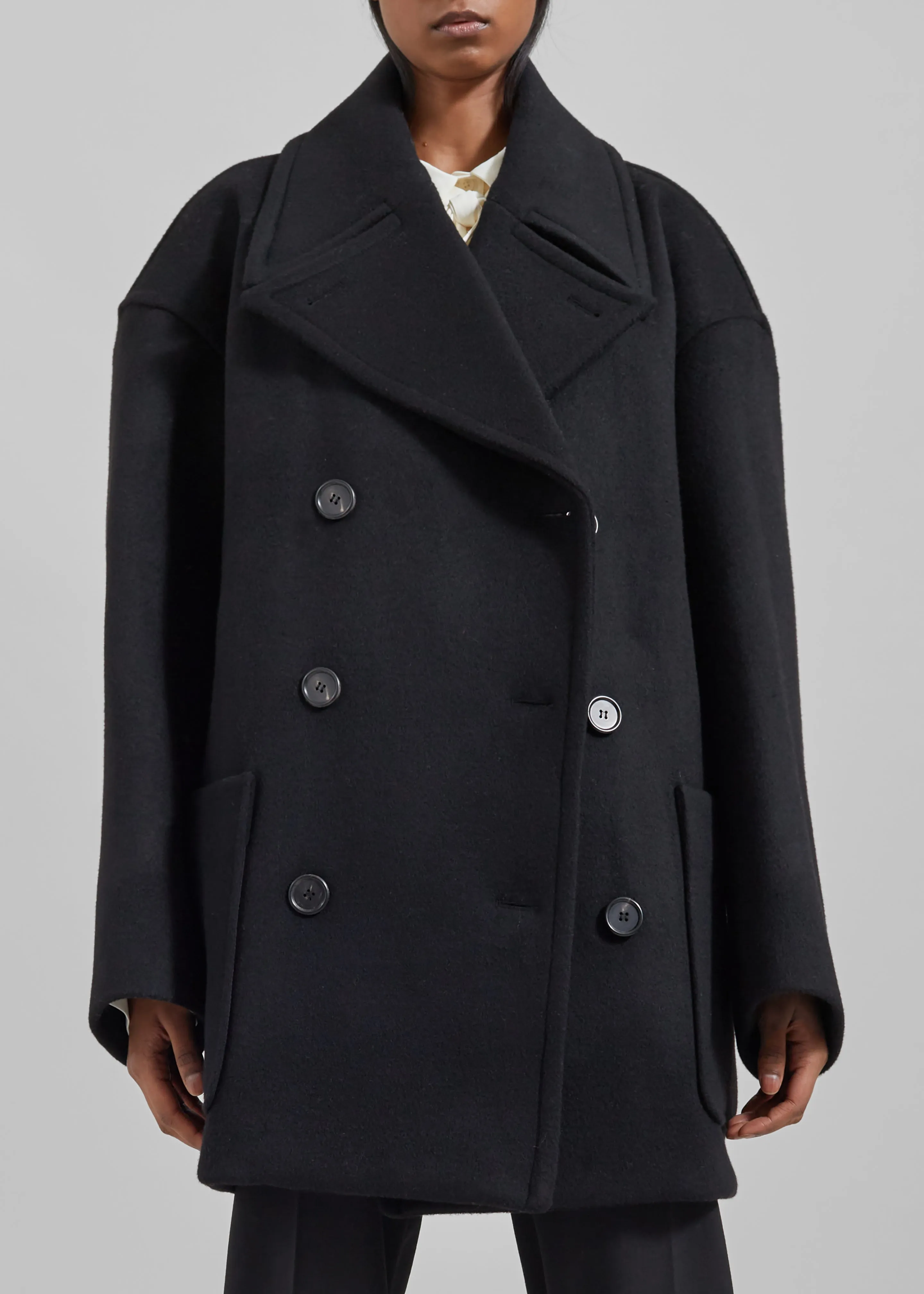 Marian Oversized Peacoat - Black sold by Frankie Shop product image thumbnail 5