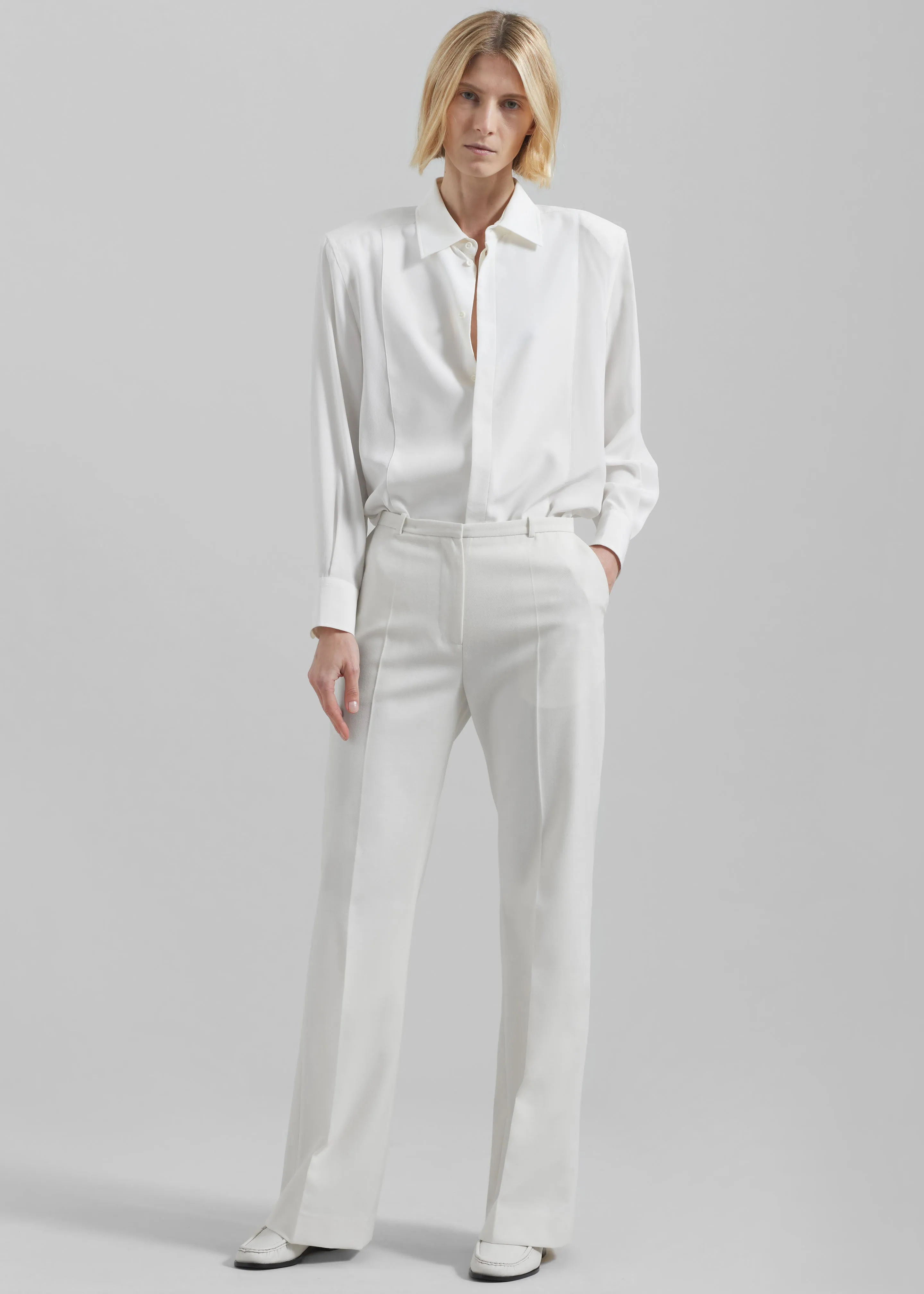 Sophie Silky Padded Shirt - White sold by Frankie Shop product image thumbnail 2