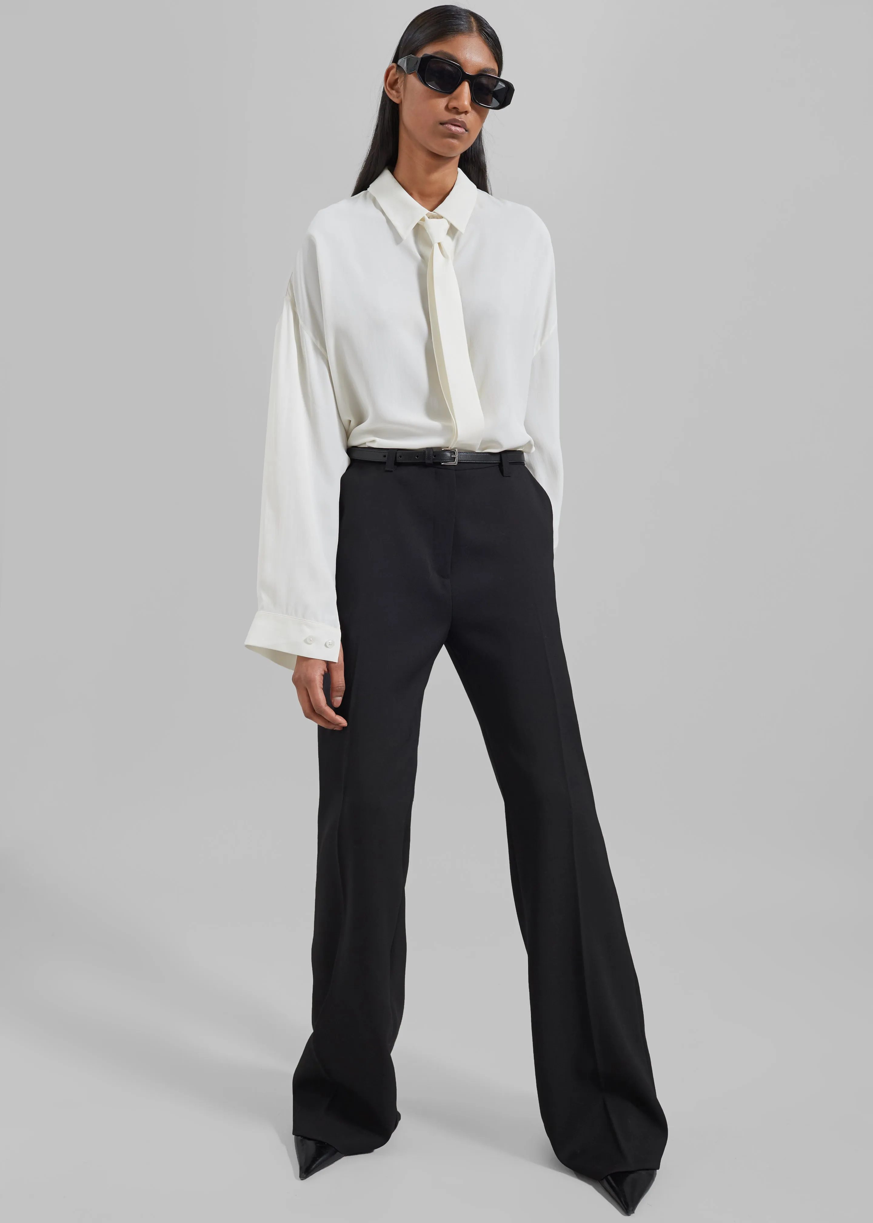 Sophie Silky Padded Shirt - White sold by Frankie Shop product image thumbnail 4