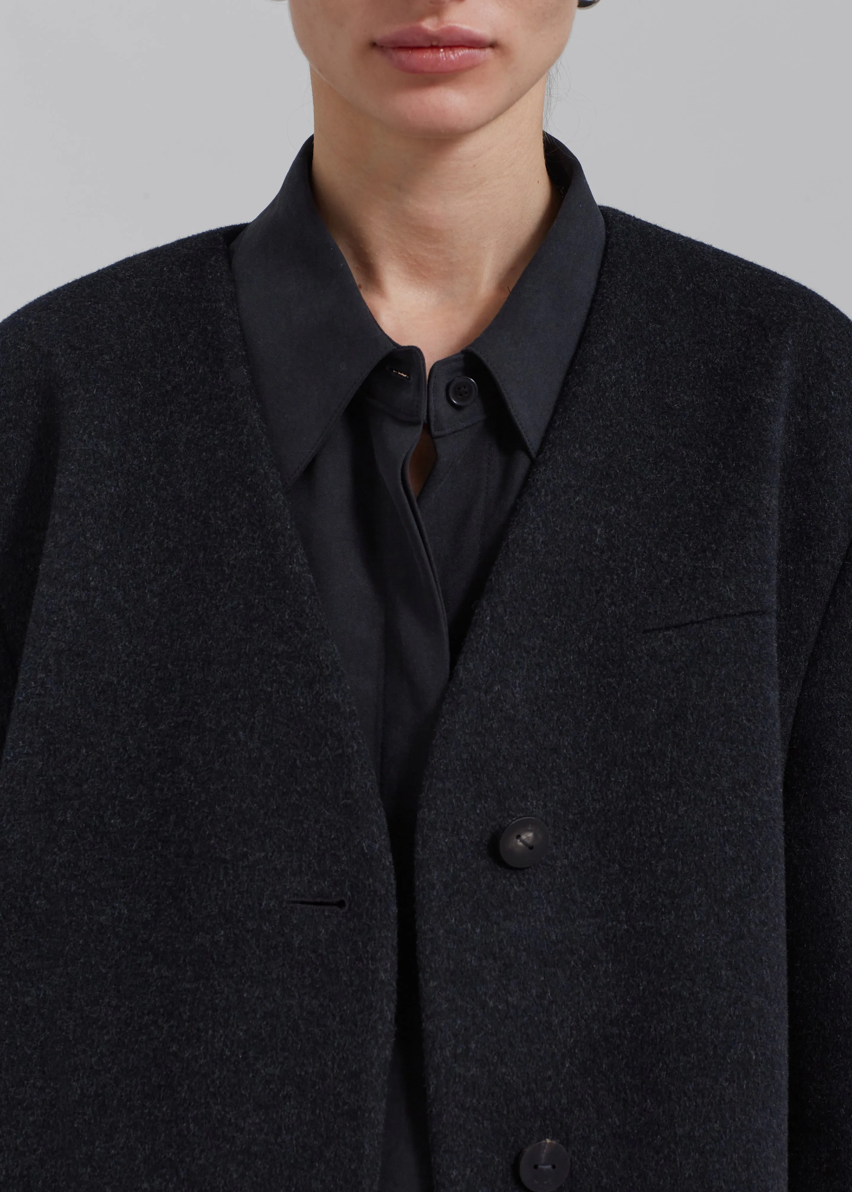 Abina Collarless Blazer - Charcoal sold by Frankie Shop product image thumbnail 3