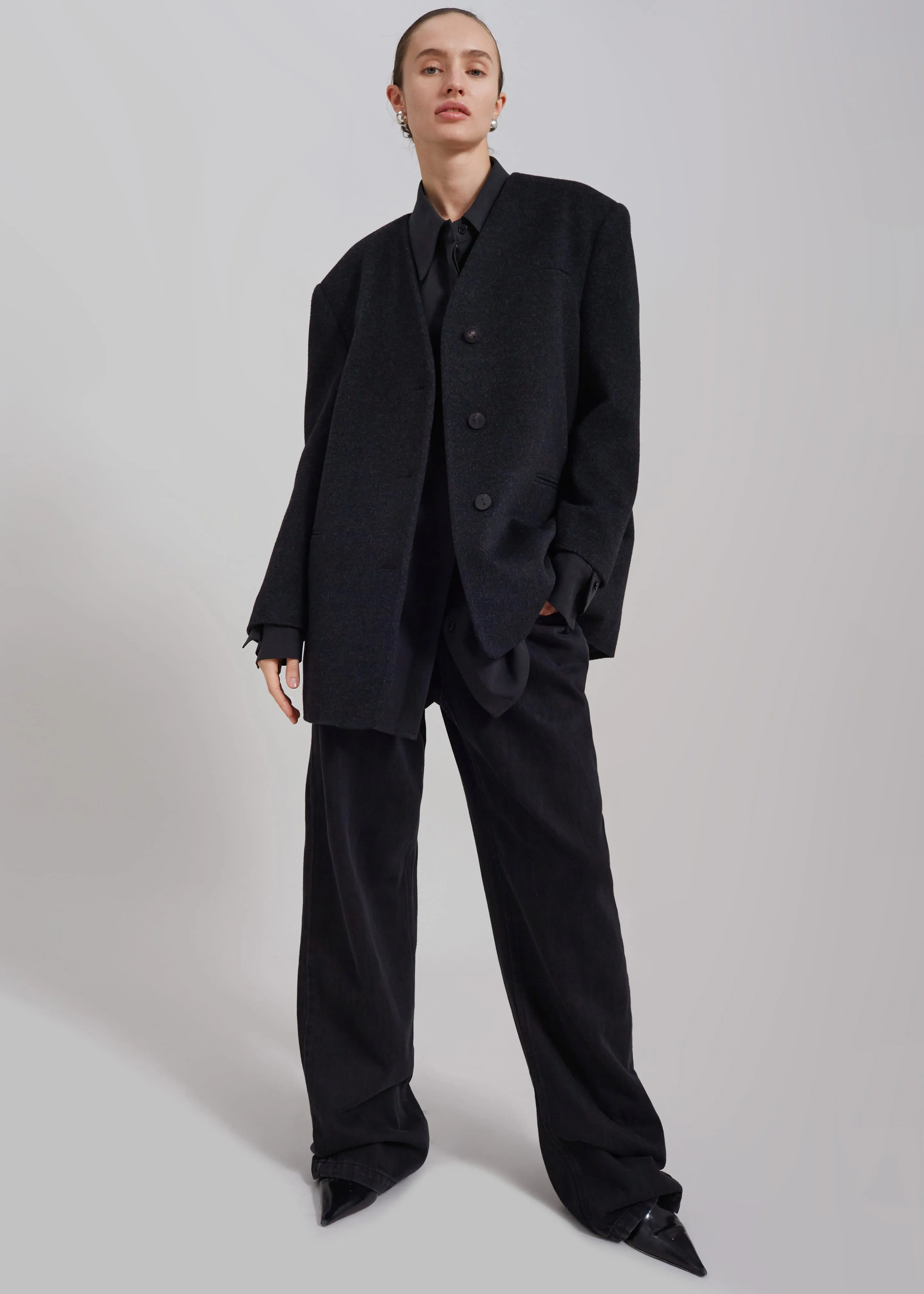 Abina Collarless Blazer - Charcoal sold by Frankie Shop product image thumbnail 5