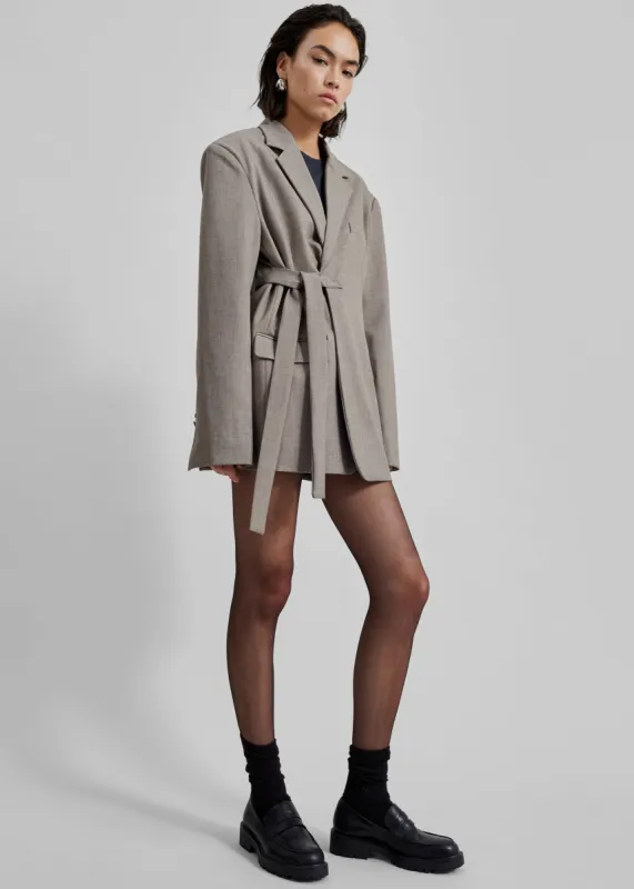 Whiteney Tie Up Blazer - Beige sold by Frankie Shop