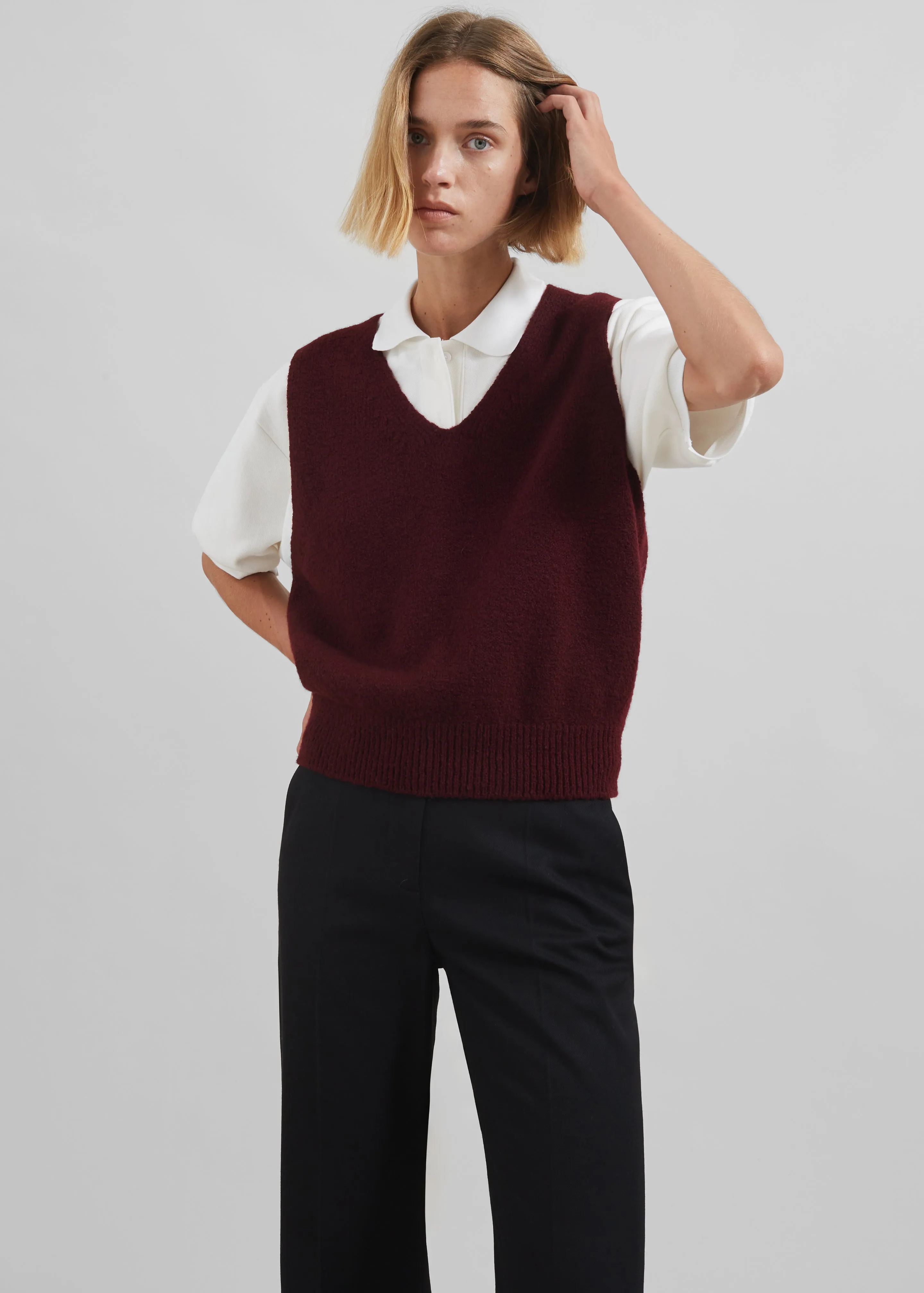 Pavia Knit Vest - Burgundy sold by Frankie Shop product image thumbnail 5