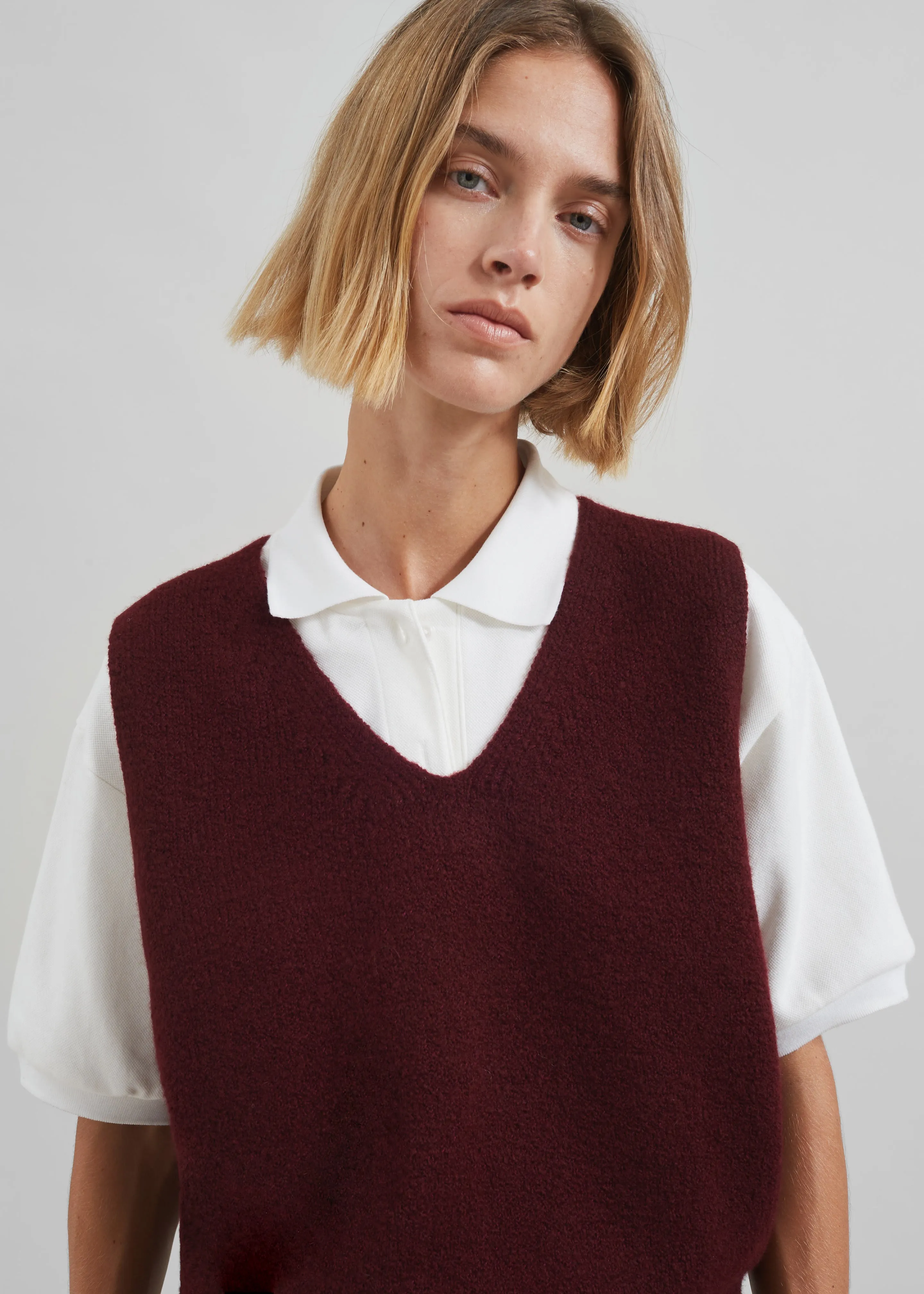 Pavia Knit Vest - Burgundy sold by Frankie Shop product image thumbnail 2