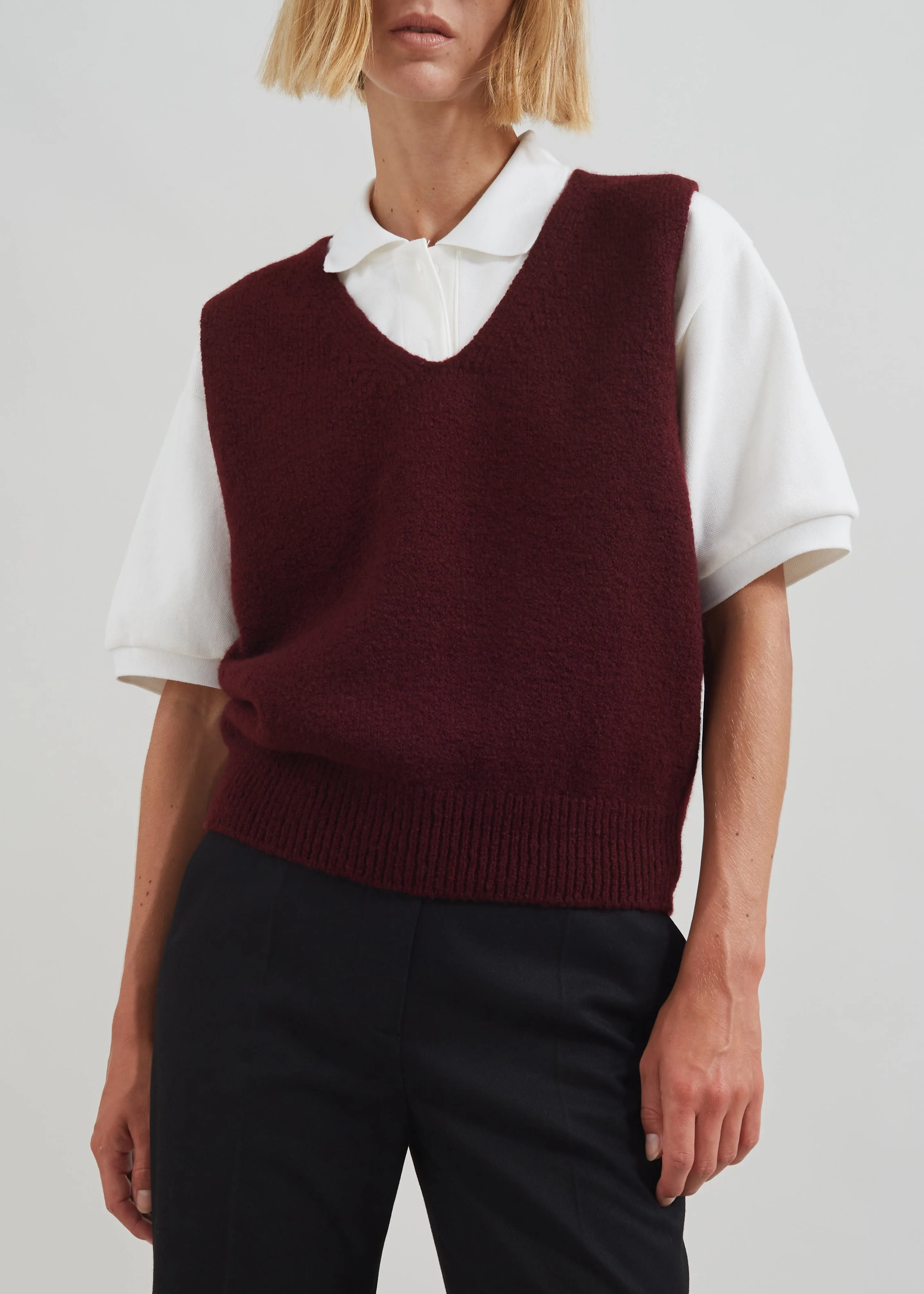 Pavia Knit Vest - Burgundy sold by Frankie Shop product image thumbnail 4