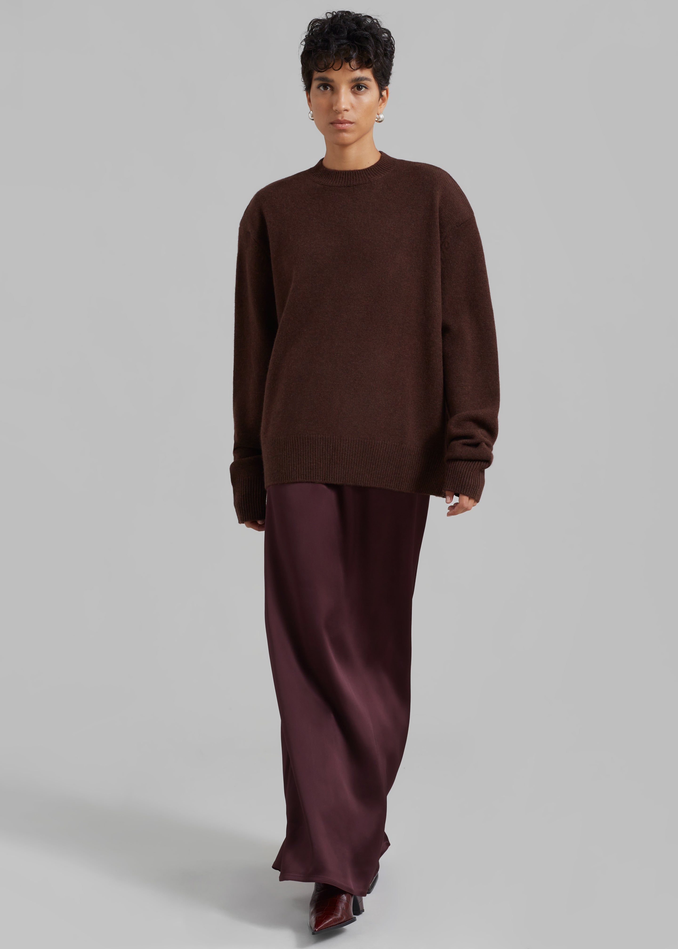 Bevza Ankle Length Skirt - Burgundy Brown sold by Frankie Shop product image thumbnail 5