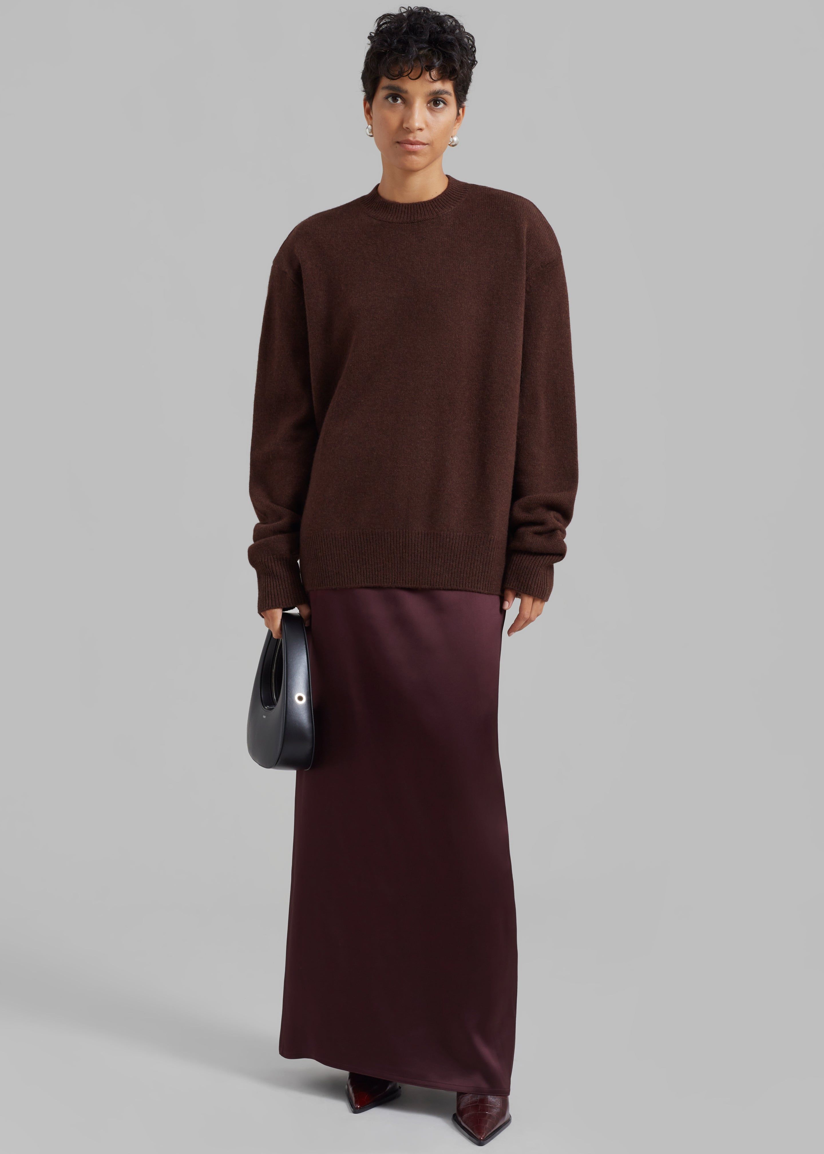 Bevza Ankle Length Skirt - Burgundy Brown sold by Frankie Shop
