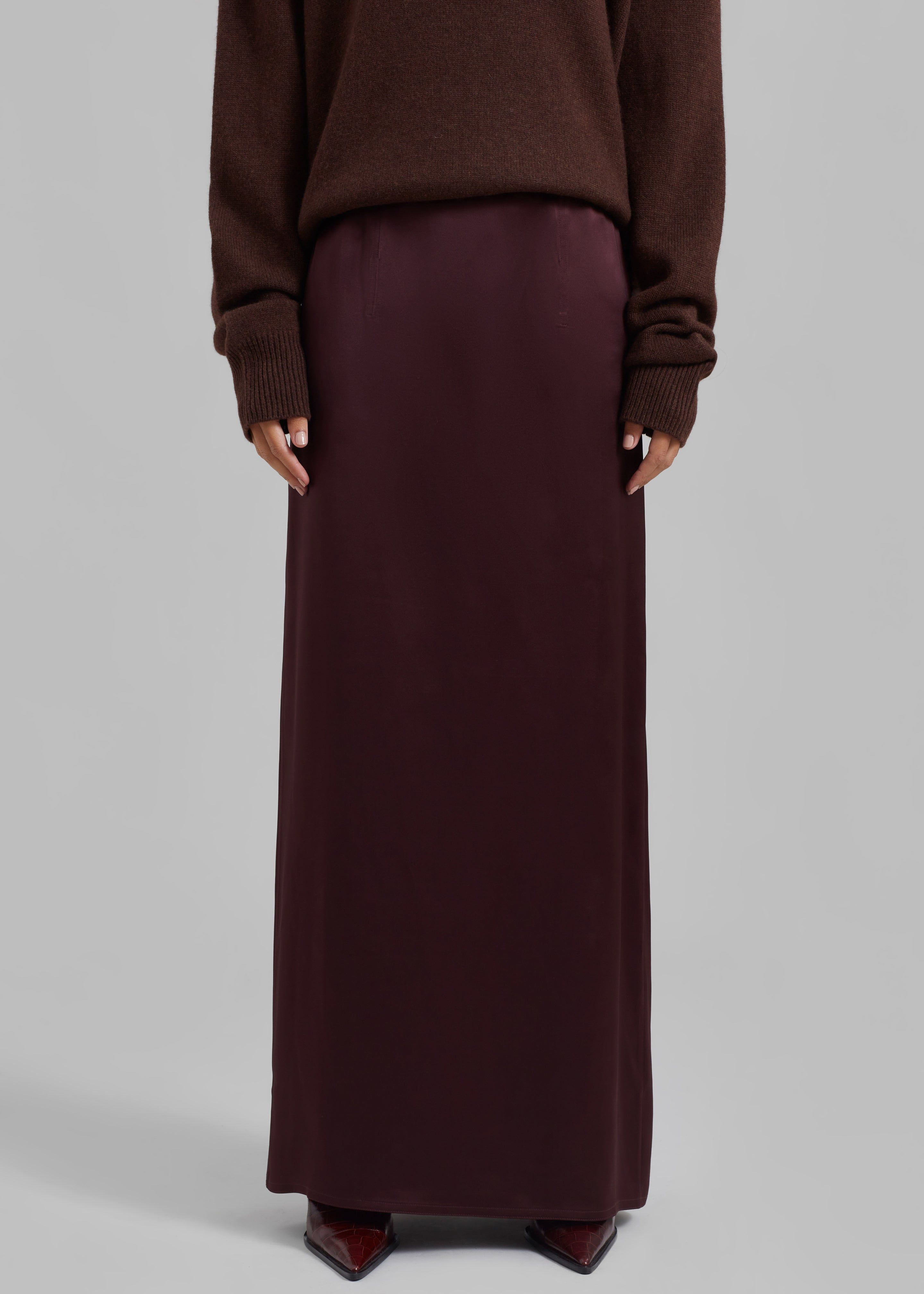 Bevza Ankle Length Skirt - Burgundy Brown sold by Frankie Shop product image thumbnail 3