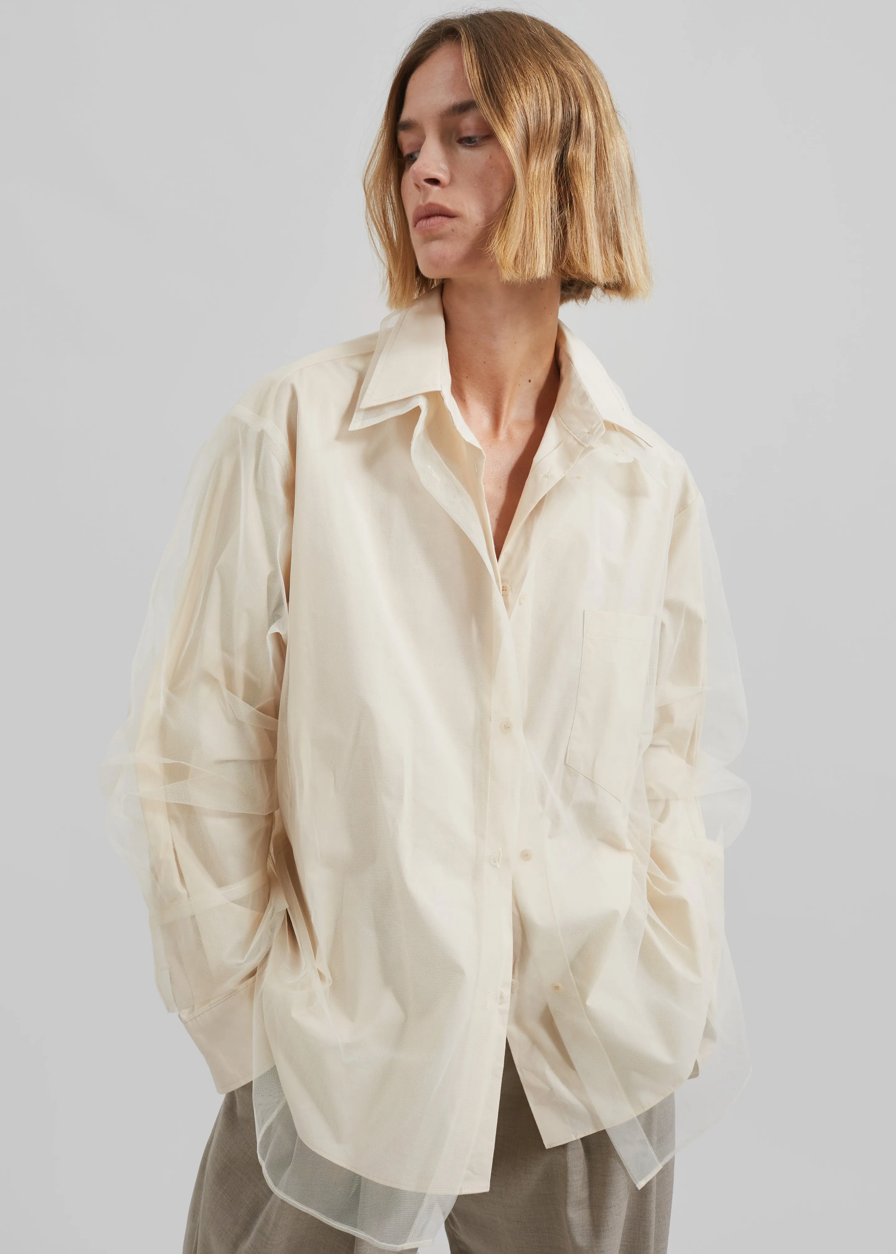 Valetta Double Shirt - Ivory sold by Frankie Shop