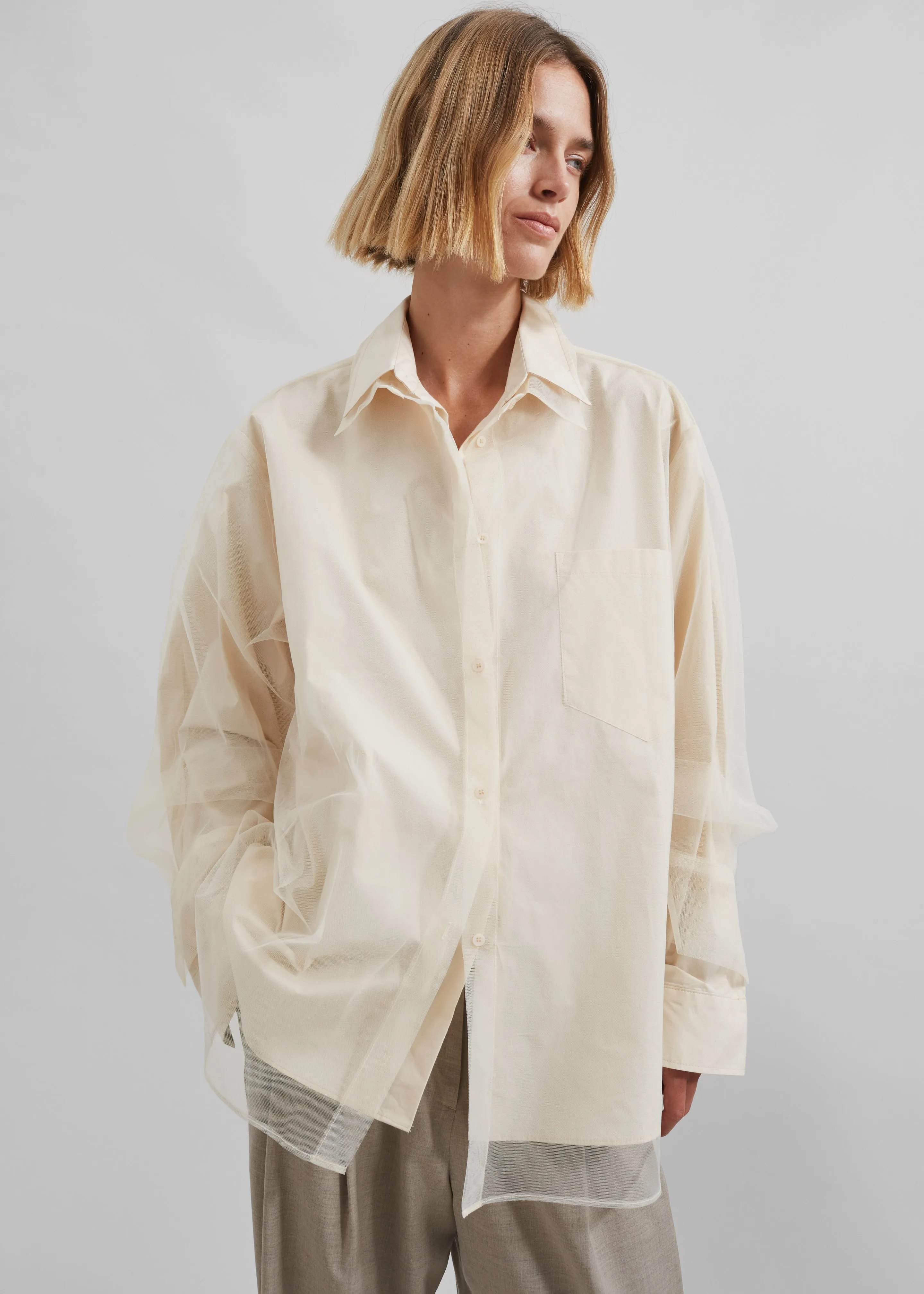 Valetta Double Shirt - Ivory sold by Frankie Shop product image thumbnail 3