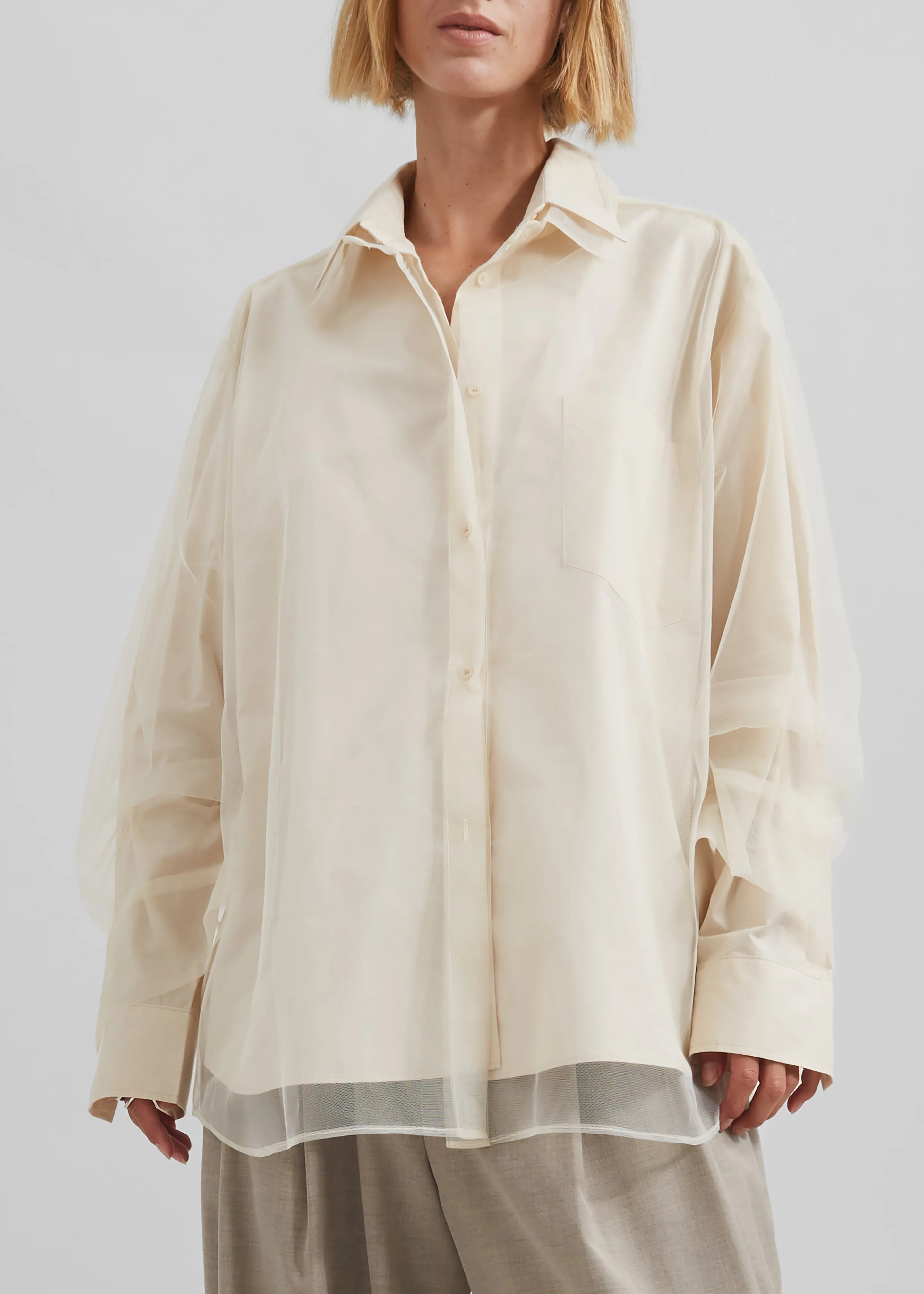 Valetta Double Shirt - Ivory sold by Frankie Shop product image thumbnail 5