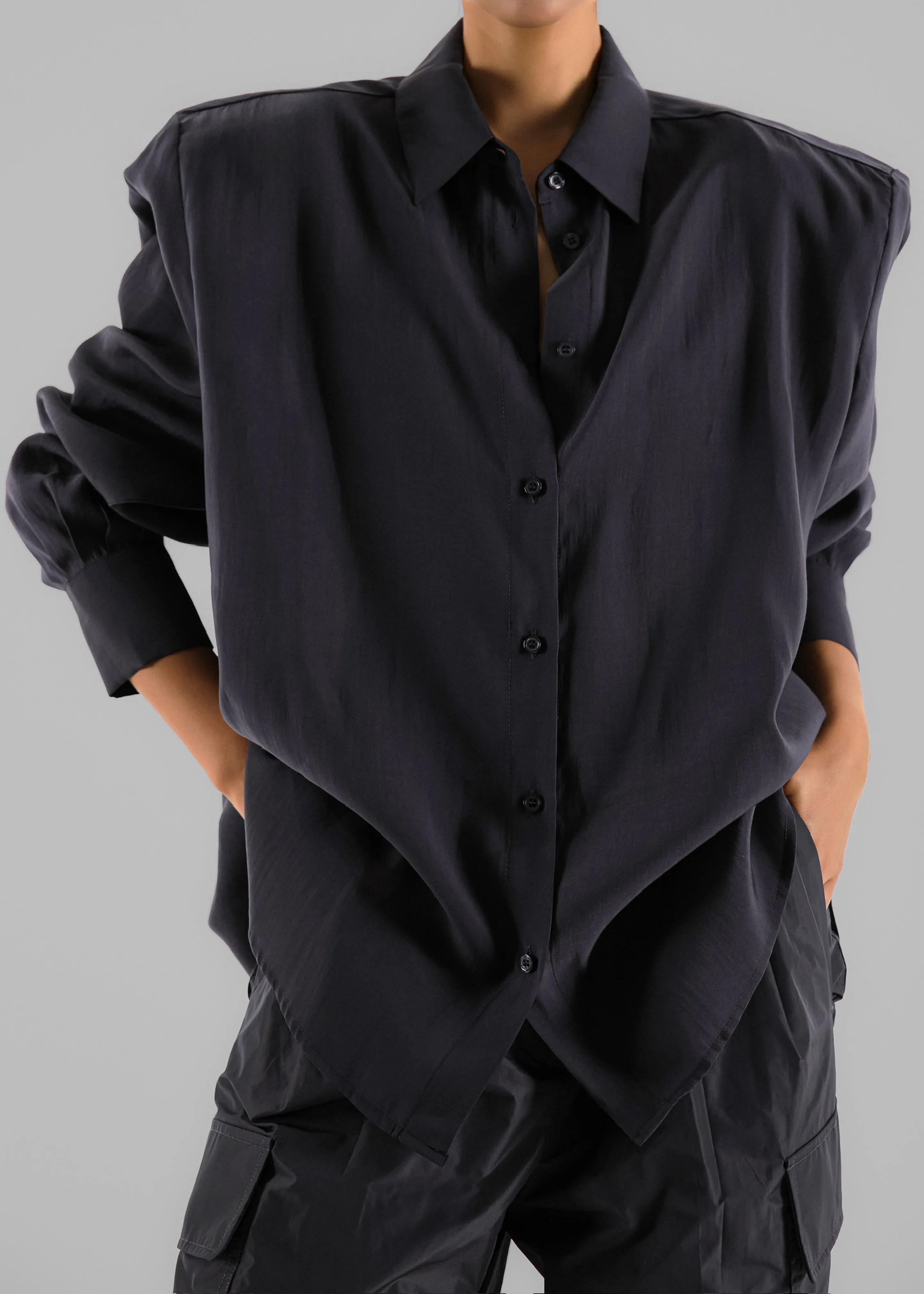 Zoula Padded Shirt - Charcoal sold by Frankie Shop