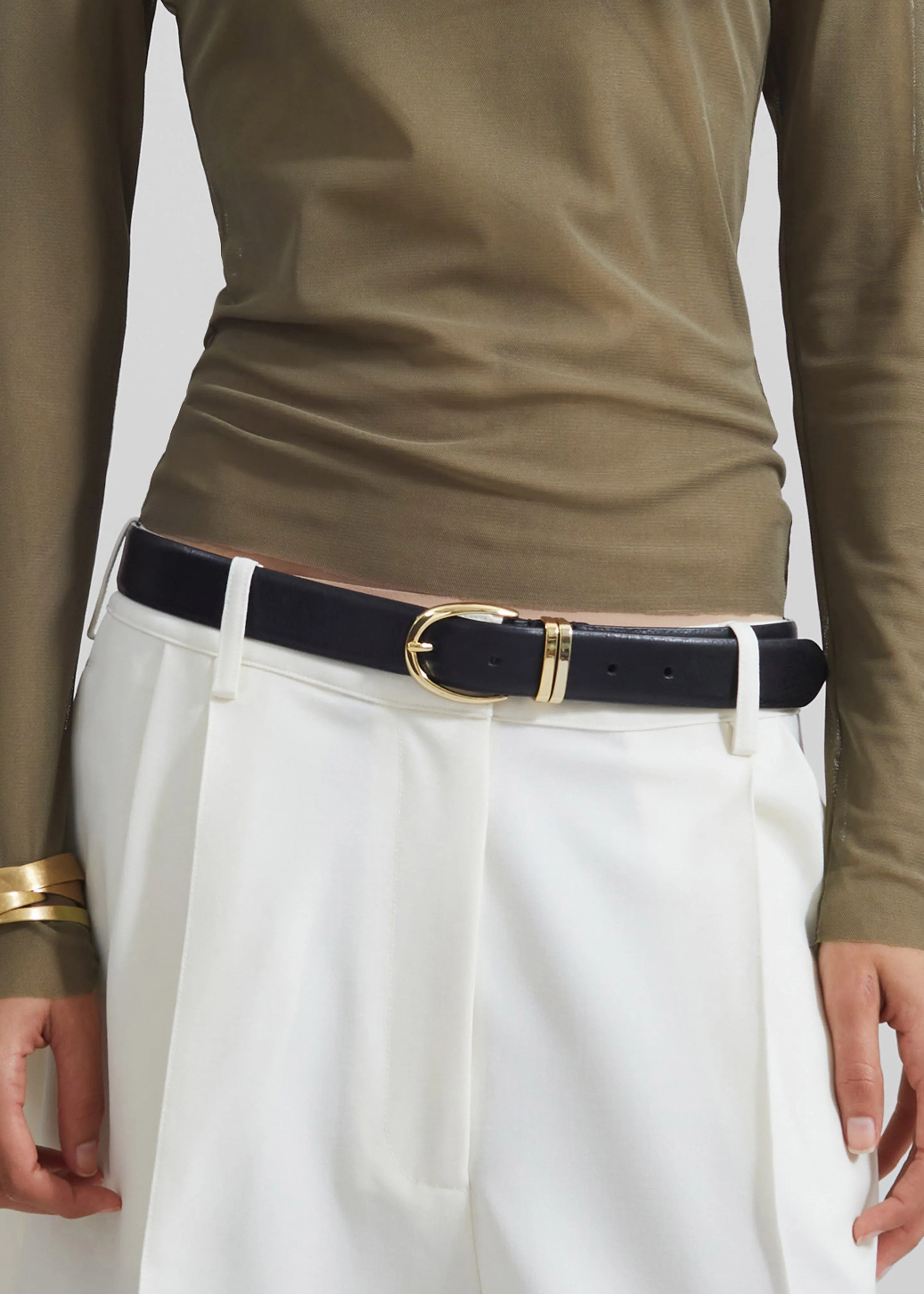 Ora Leather Belt - Black/Gold sold by Frankie Shop product image thumbnail 5