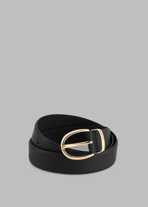 Ora Leather Belt - Black/Gold made by Frankie Shop