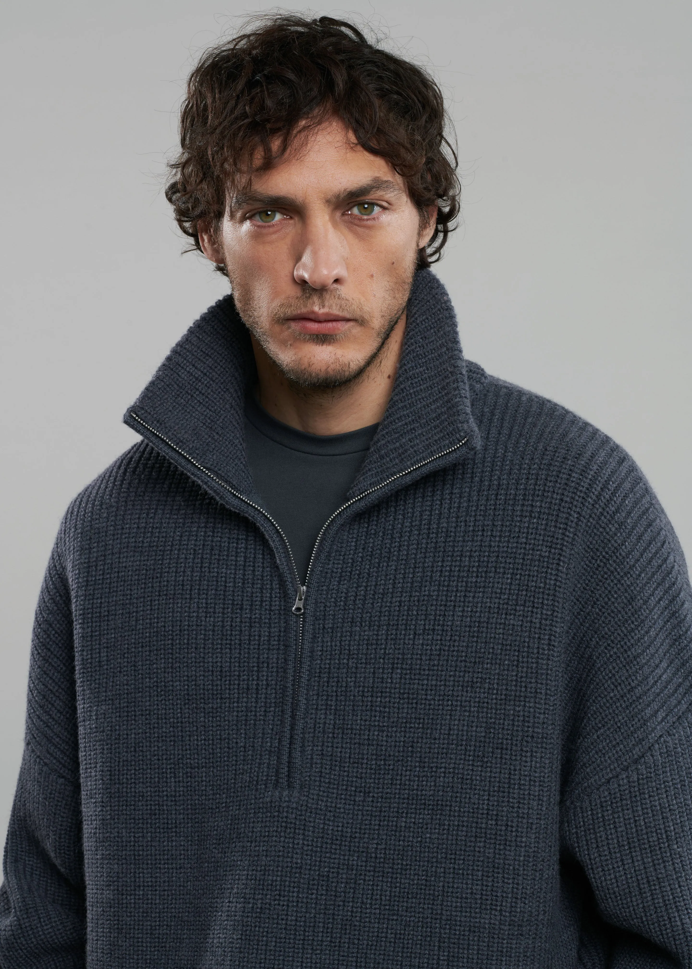 Harrison Quarter Zip Jumper - Grey Melange sold by Frankie Shop product image thumbnail 5