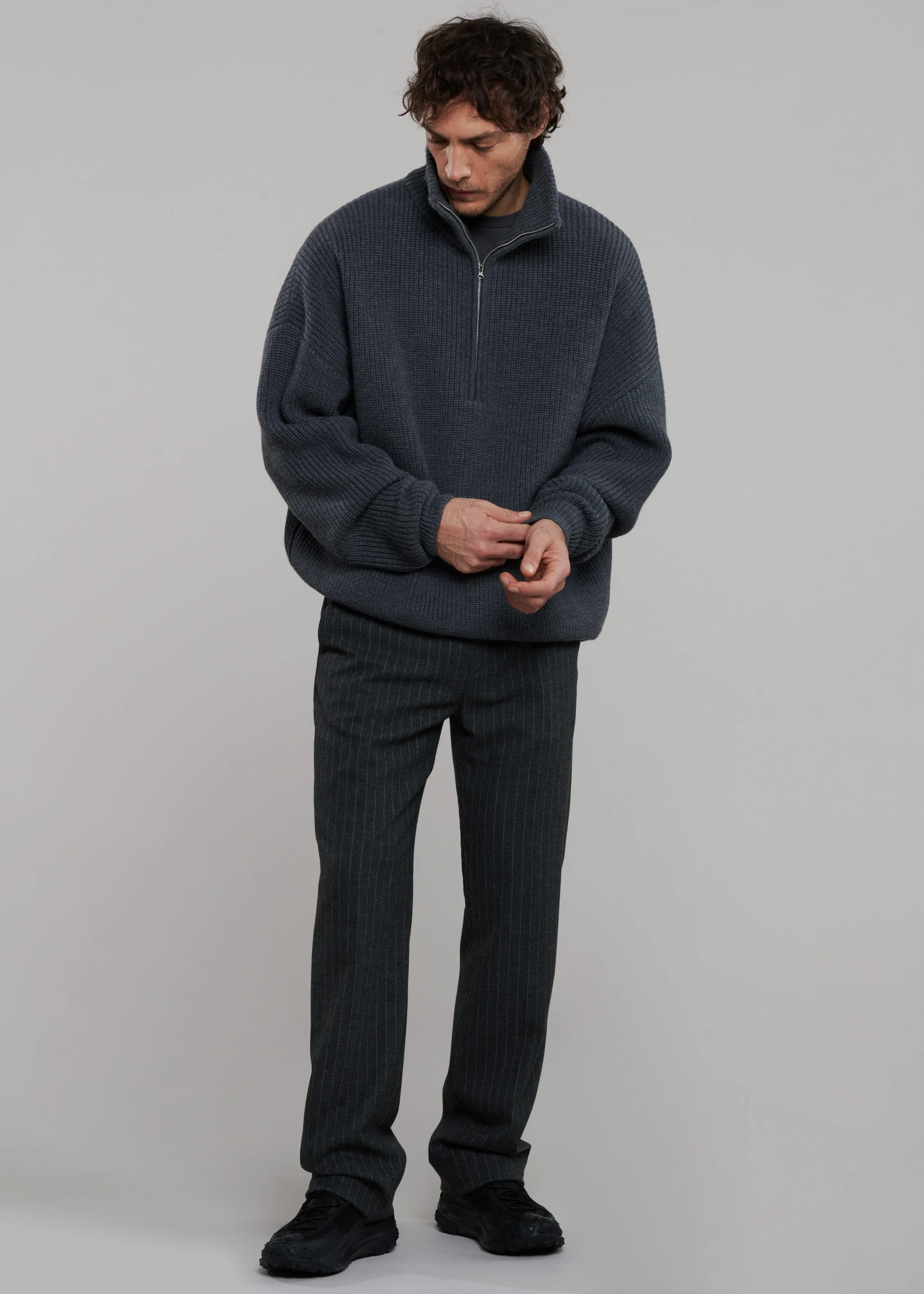 Harrison Quarter Zip Jumper - Grey Melange sold by Frankie Shop product image thumbnail 3
