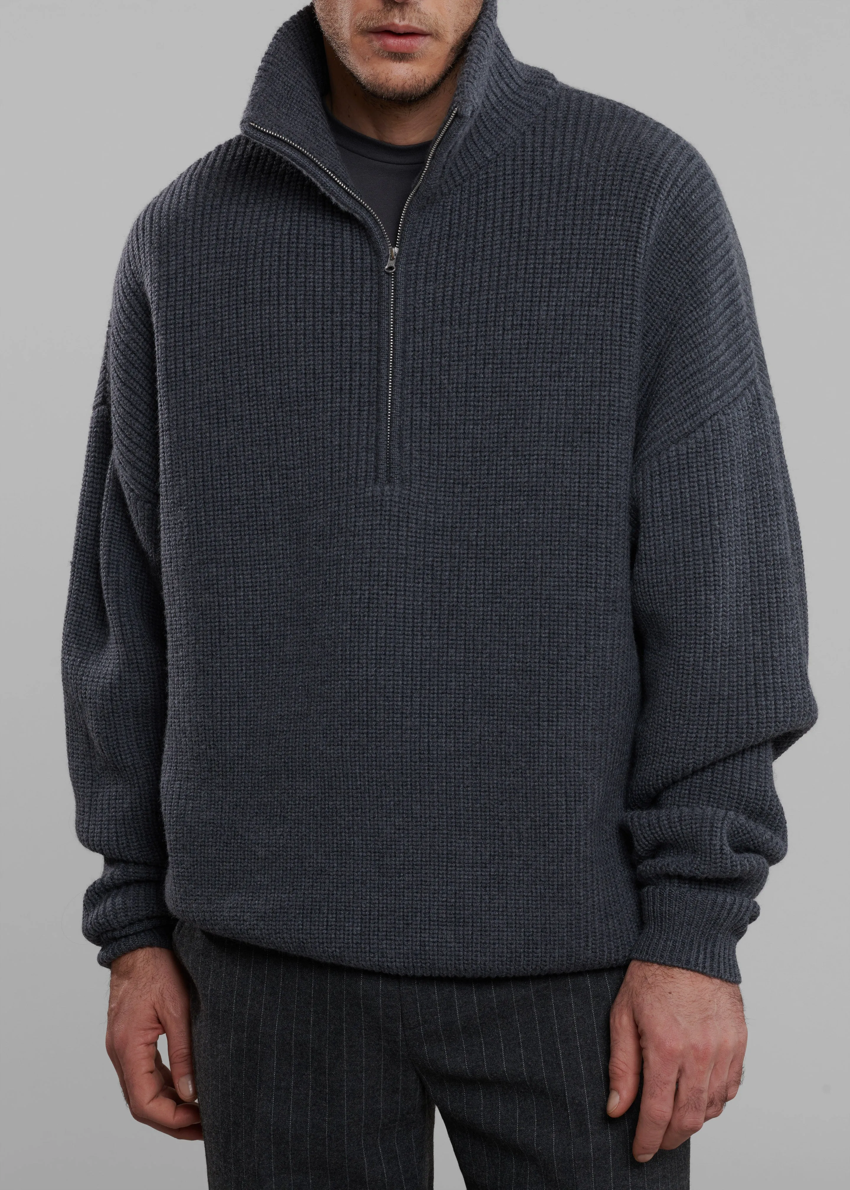 Harrison Quarter Zip Jumper - Grey Melange sold by Frankie Shop product image thumbnail 2