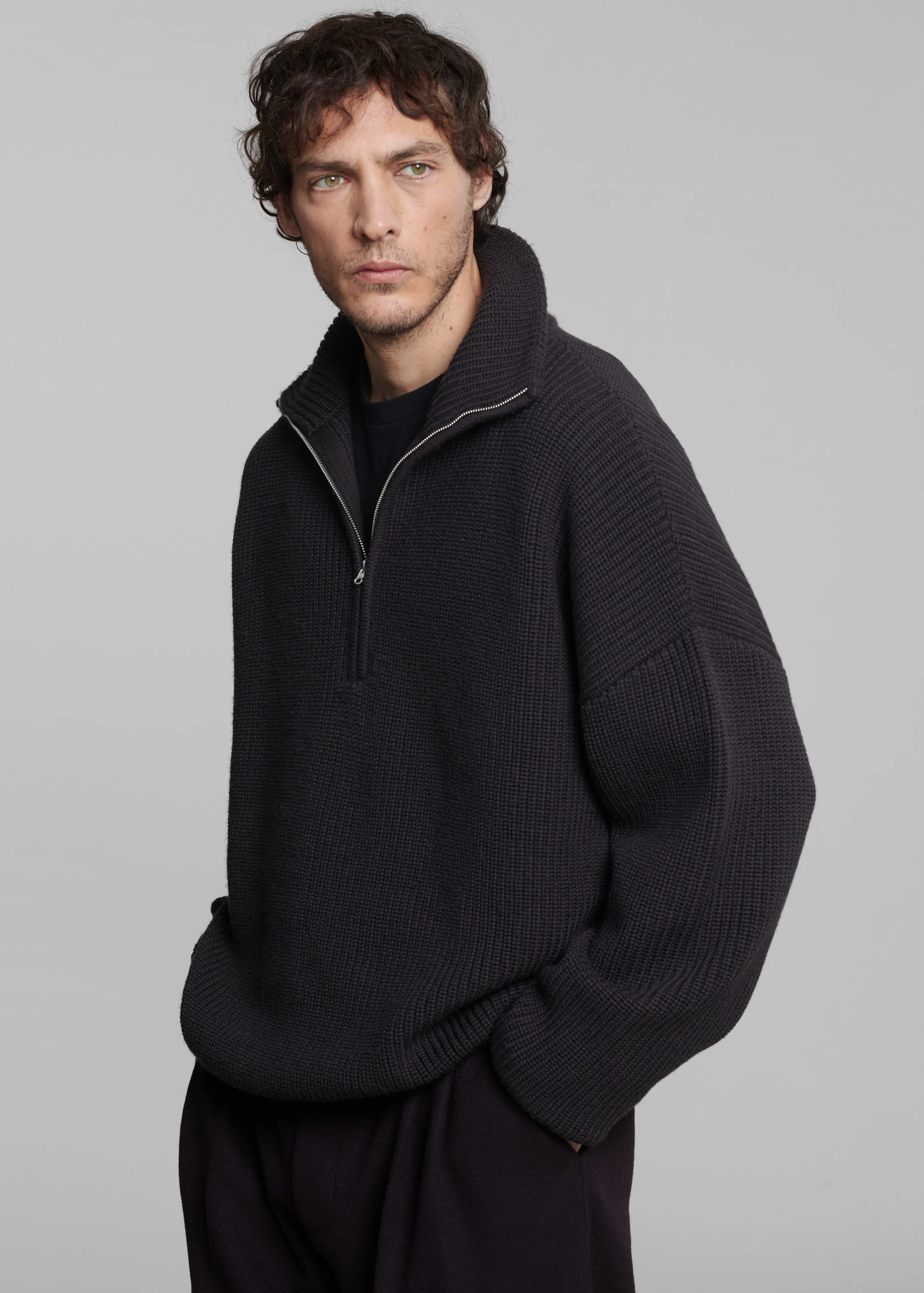 Harrison Quarter Zip Jumper - Dark Plum sold by Frankie Shop product image thumbnail 5