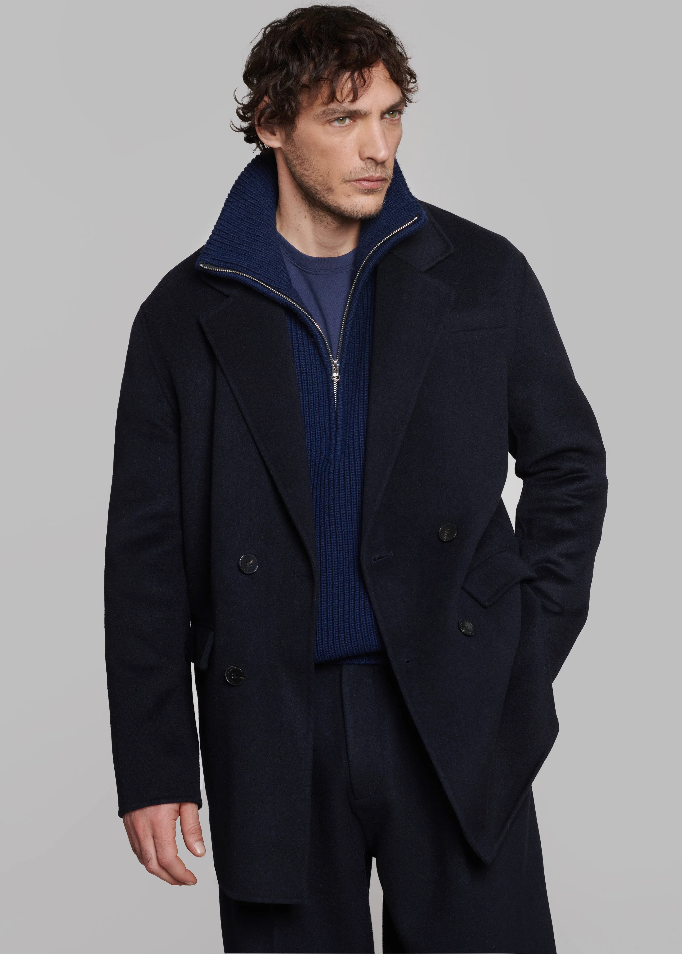 Harrison Quarter Zip Jumper - Navy sold by Frankie Shop product image thumbnail 5