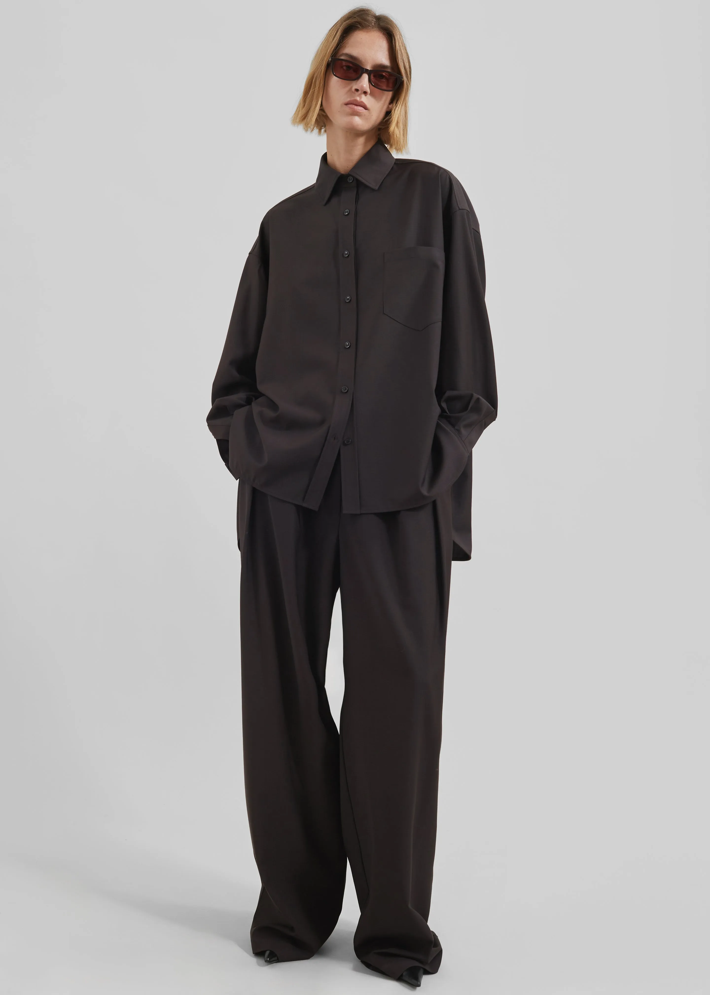 Georgia Wool Blend Shirt - Brown sold by Frankie Shop product image thumbnail 2