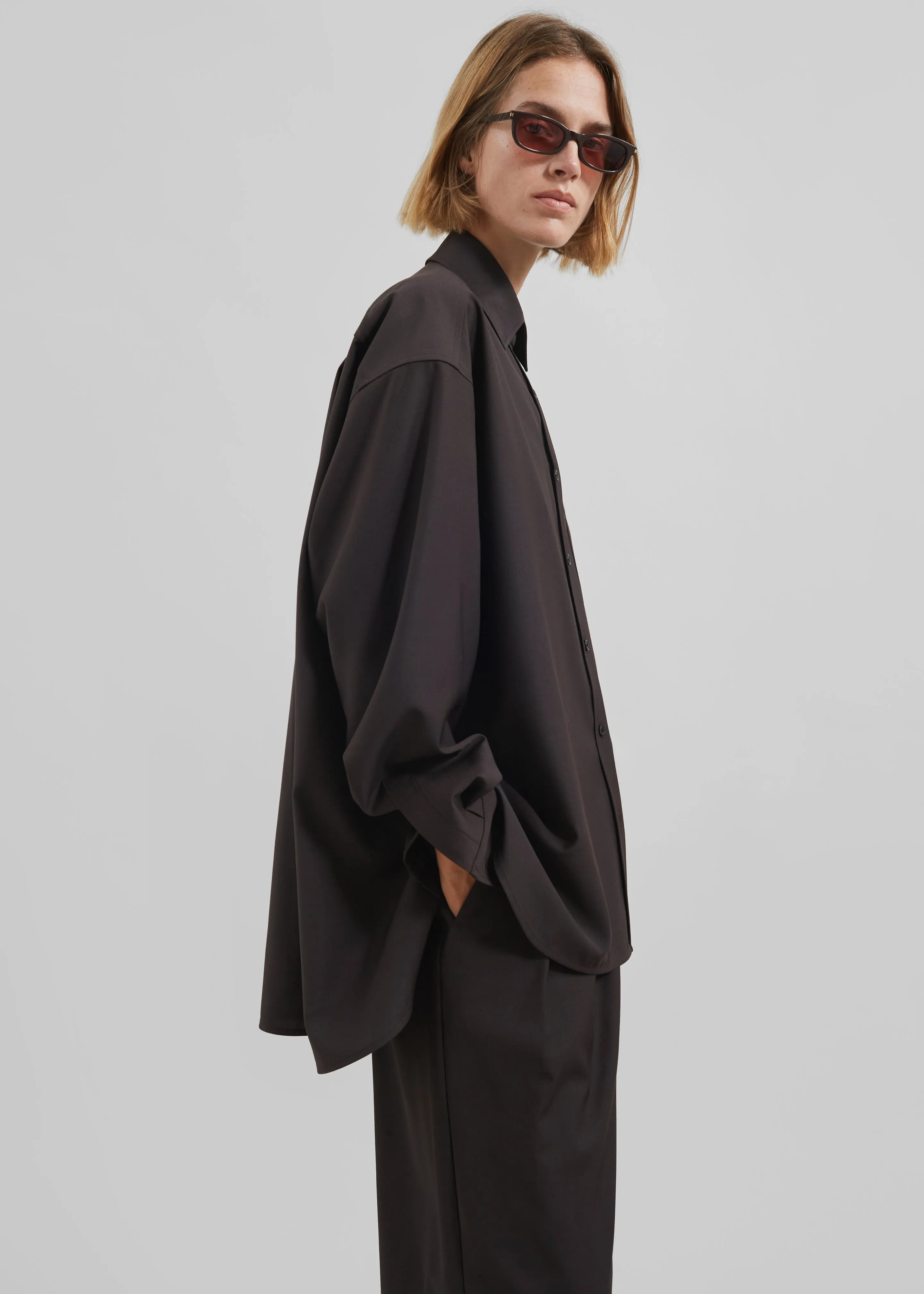 Georgia Wool Blend Shirt - Brown sold by Frankie Shop product image thumbnail 5