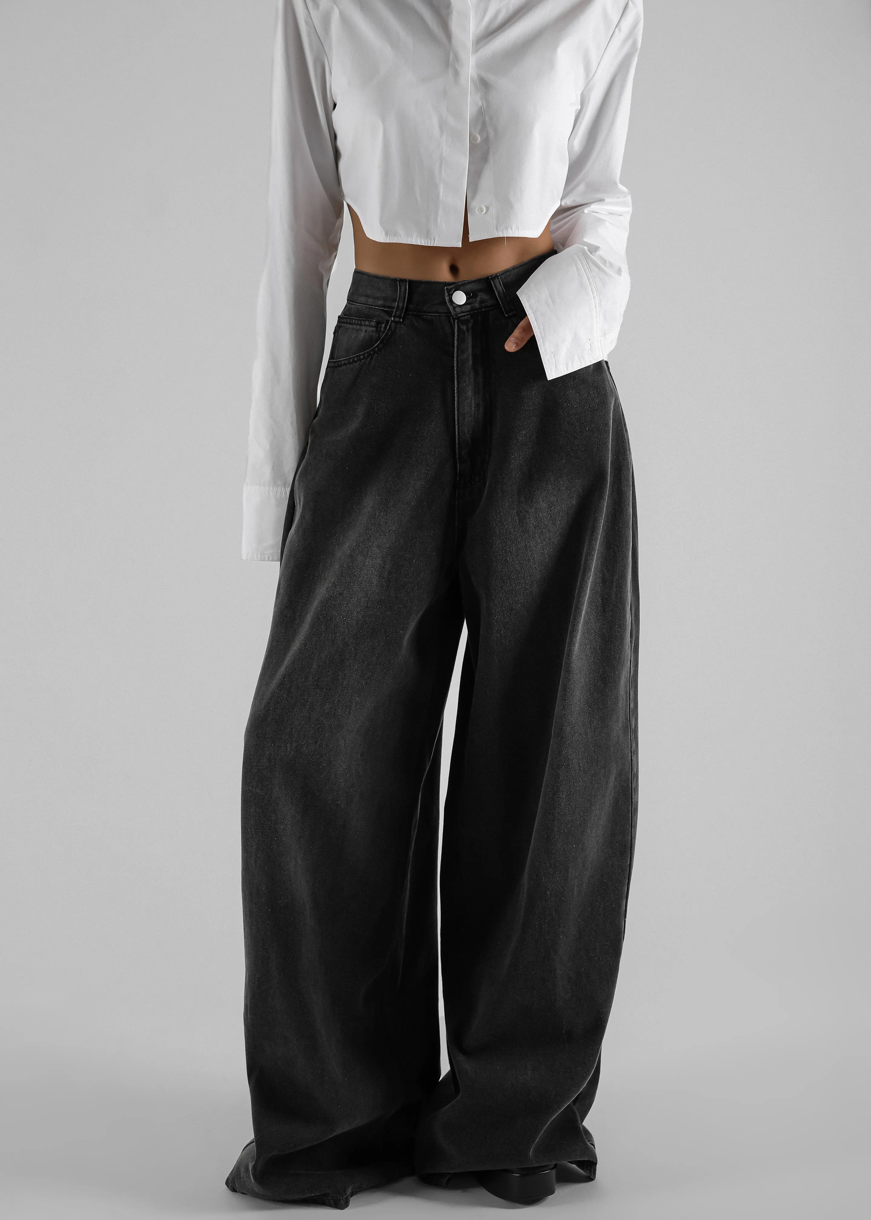 Ashford Wide Leg Jeans - Black Wash sold by Frankie Shop product image thumbnail 3