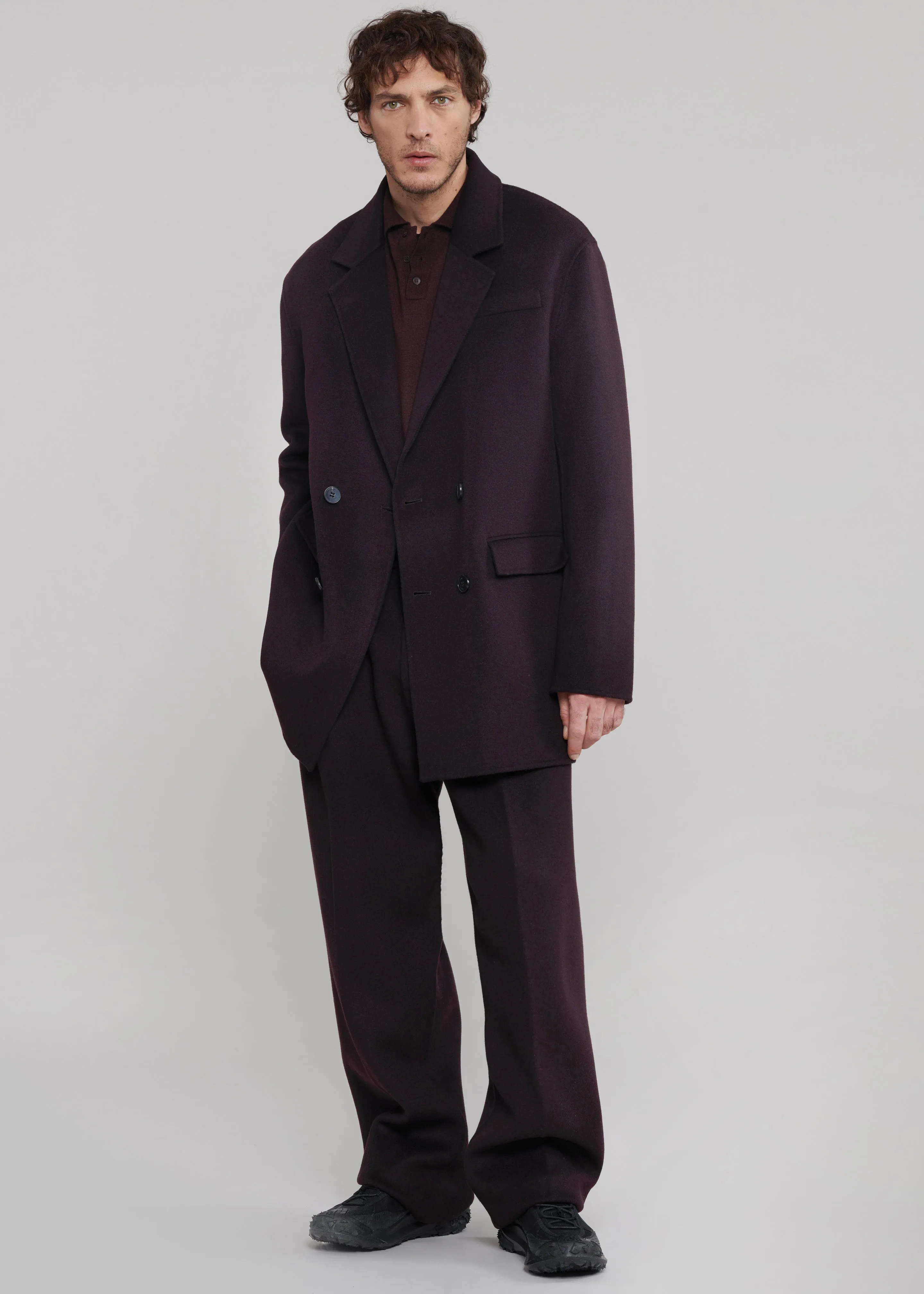 Beo Wool Suit Pants - Dark Plum sold by Frankie Shop