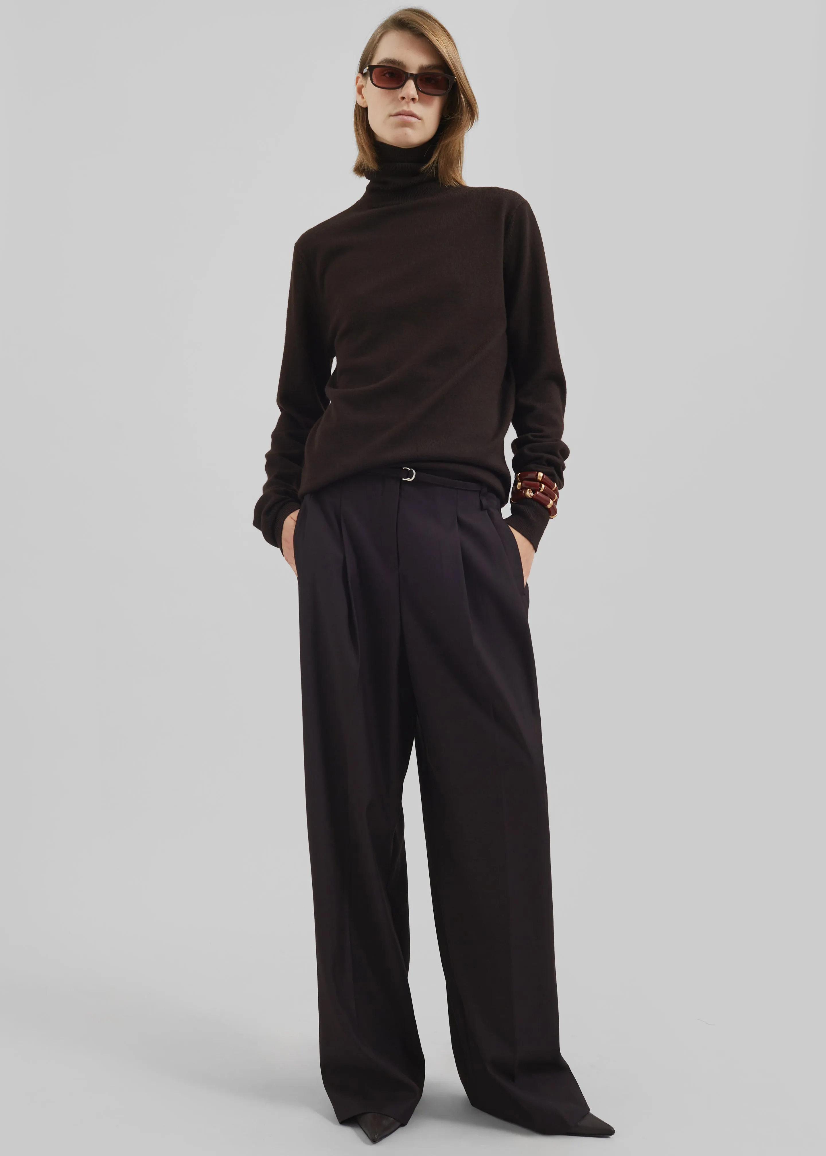 Loma Pintuck Trousers - Brown sold by Frankie Shop product image thumbnail 4