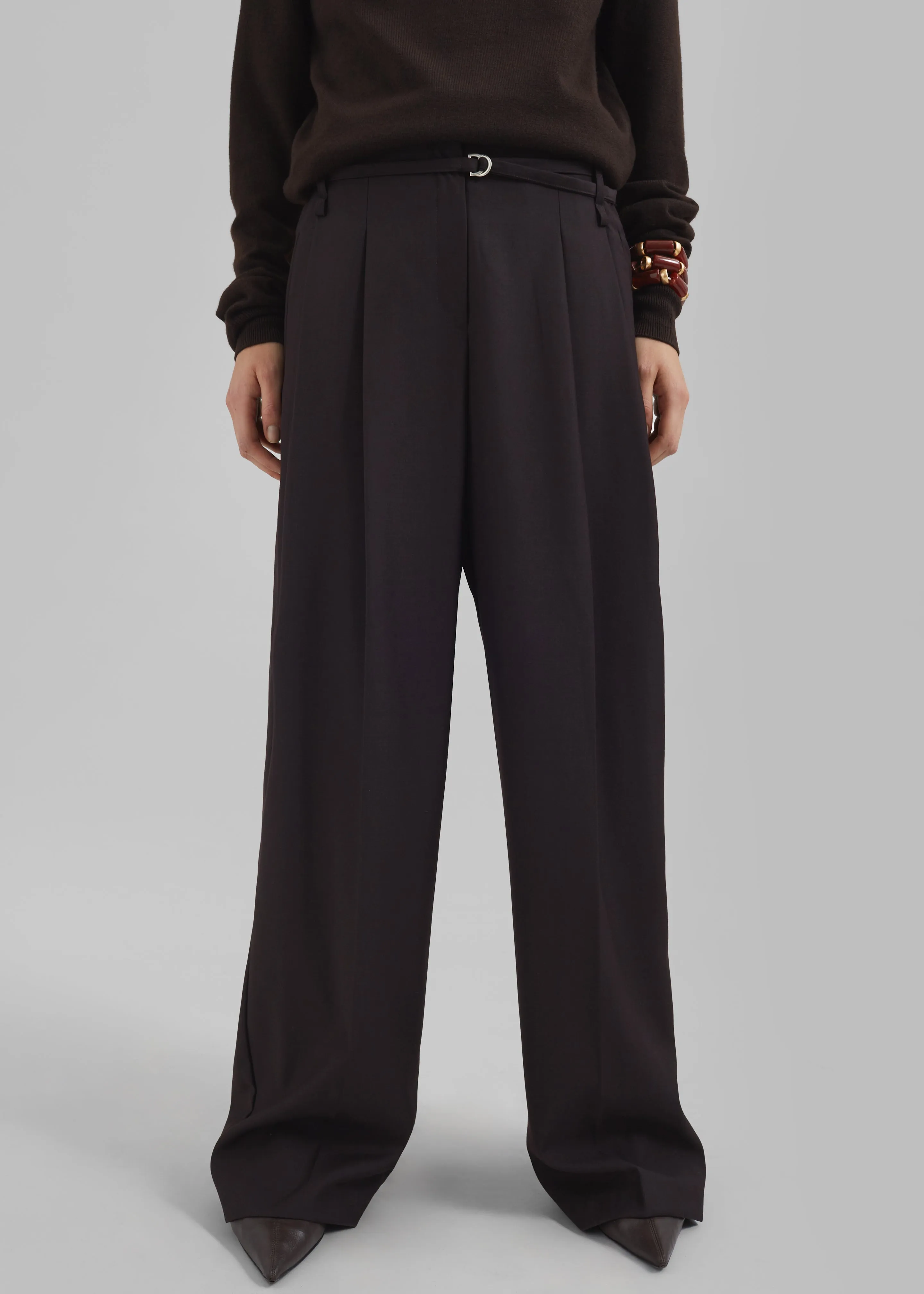 Loma Pintuck Trousers - Brown sold by Frankie Shop product image thumbnail 2