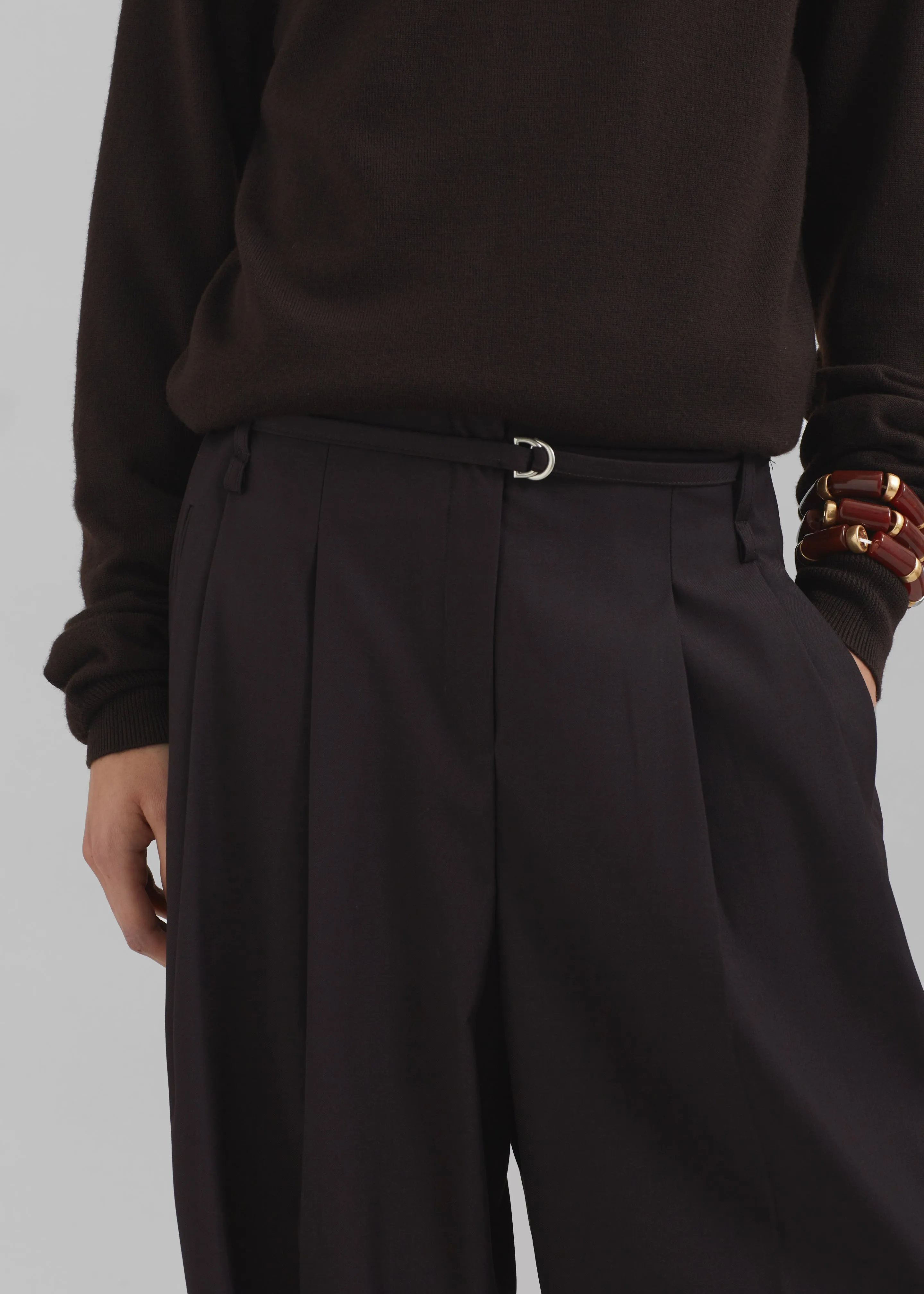 Loma Pintuck Trousers - Brown sold by Frankie Shop product image thumbnail 3