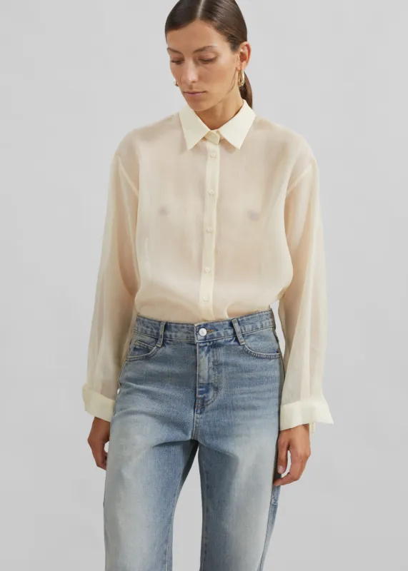 Toledo Sheer Shirt - Beige sold by Frankie Shop