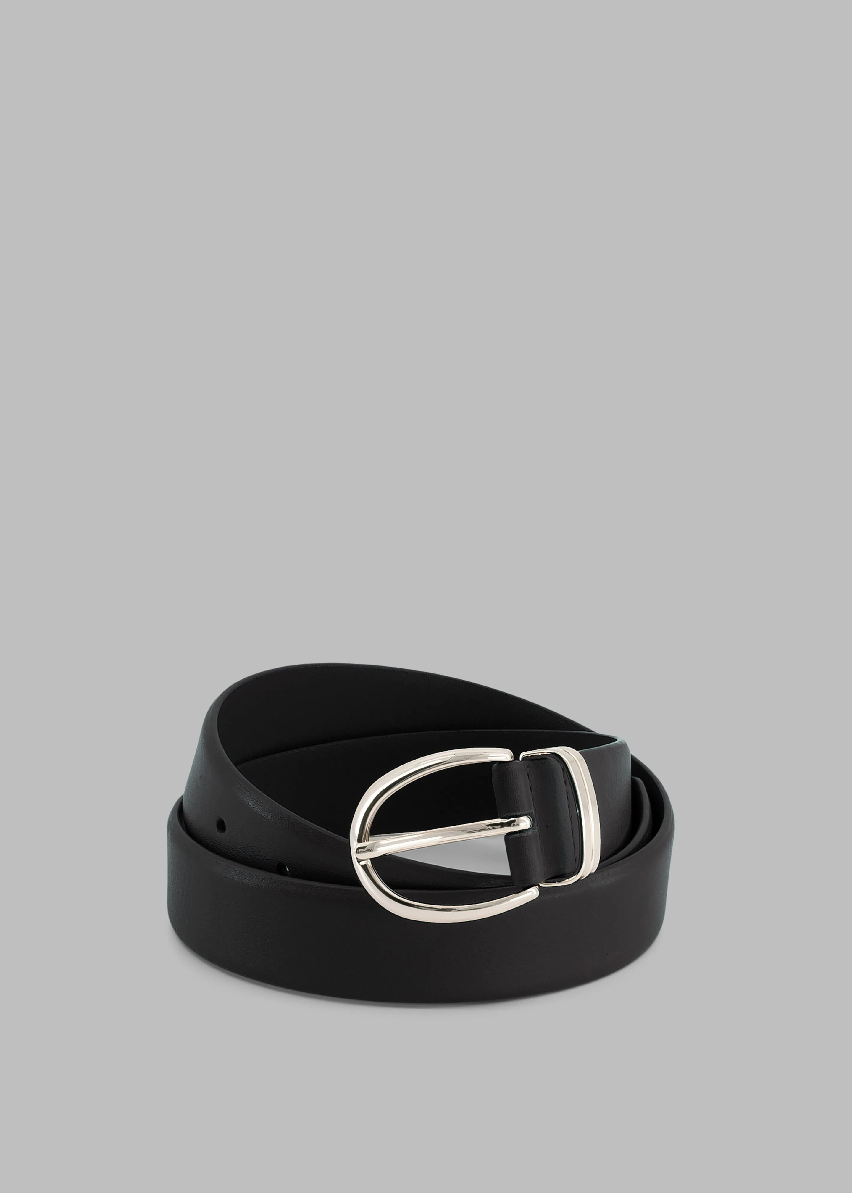 Ora Leather Belt - Black/Silver sold by Frankie Shop