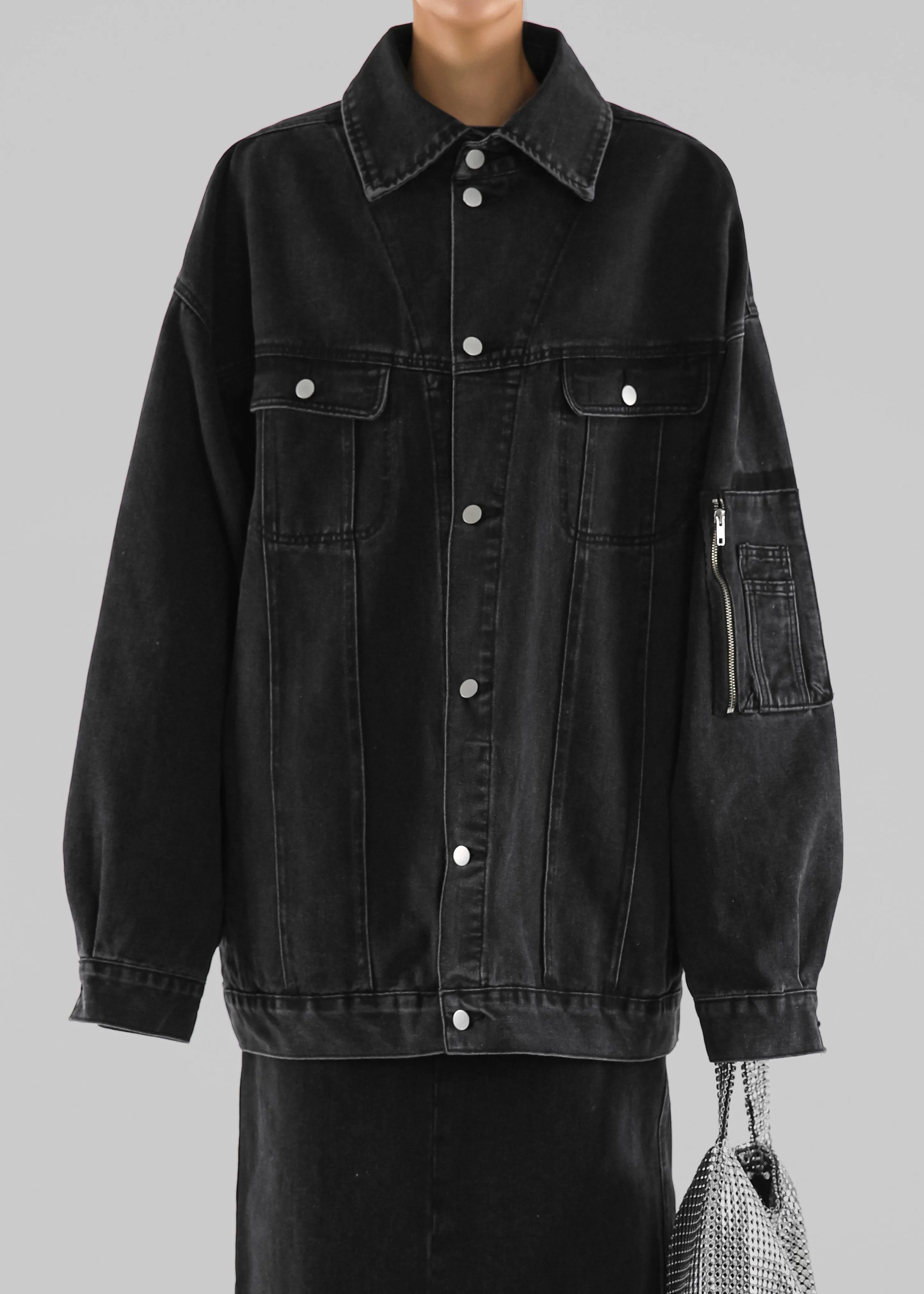 Ashford Oversized Denim Jacket - Black Wash sold by Frankie Shop product image thumbnail 4