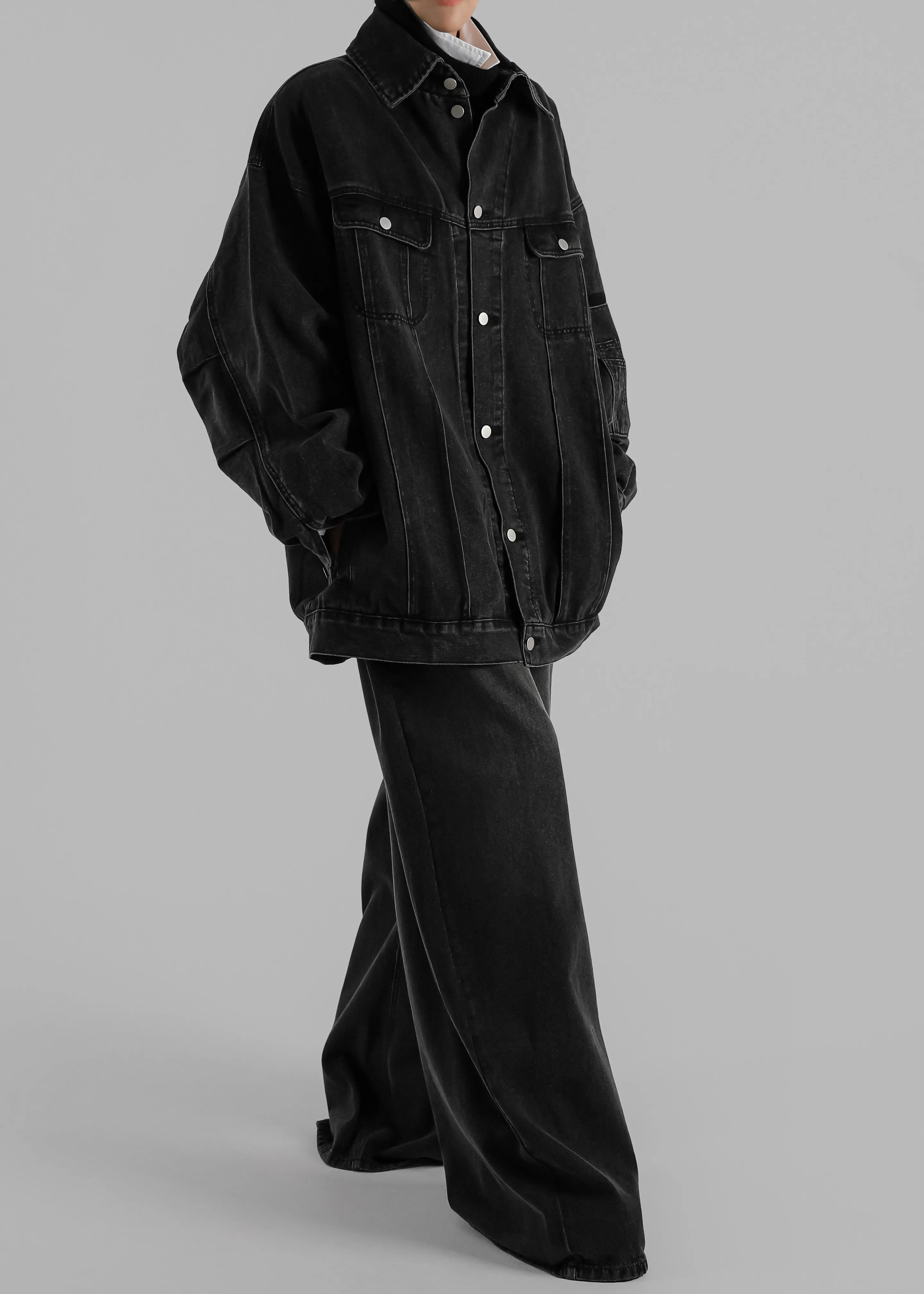 Ashford Oversized Denim Jacket - Black Wash sold by Frankie Shop