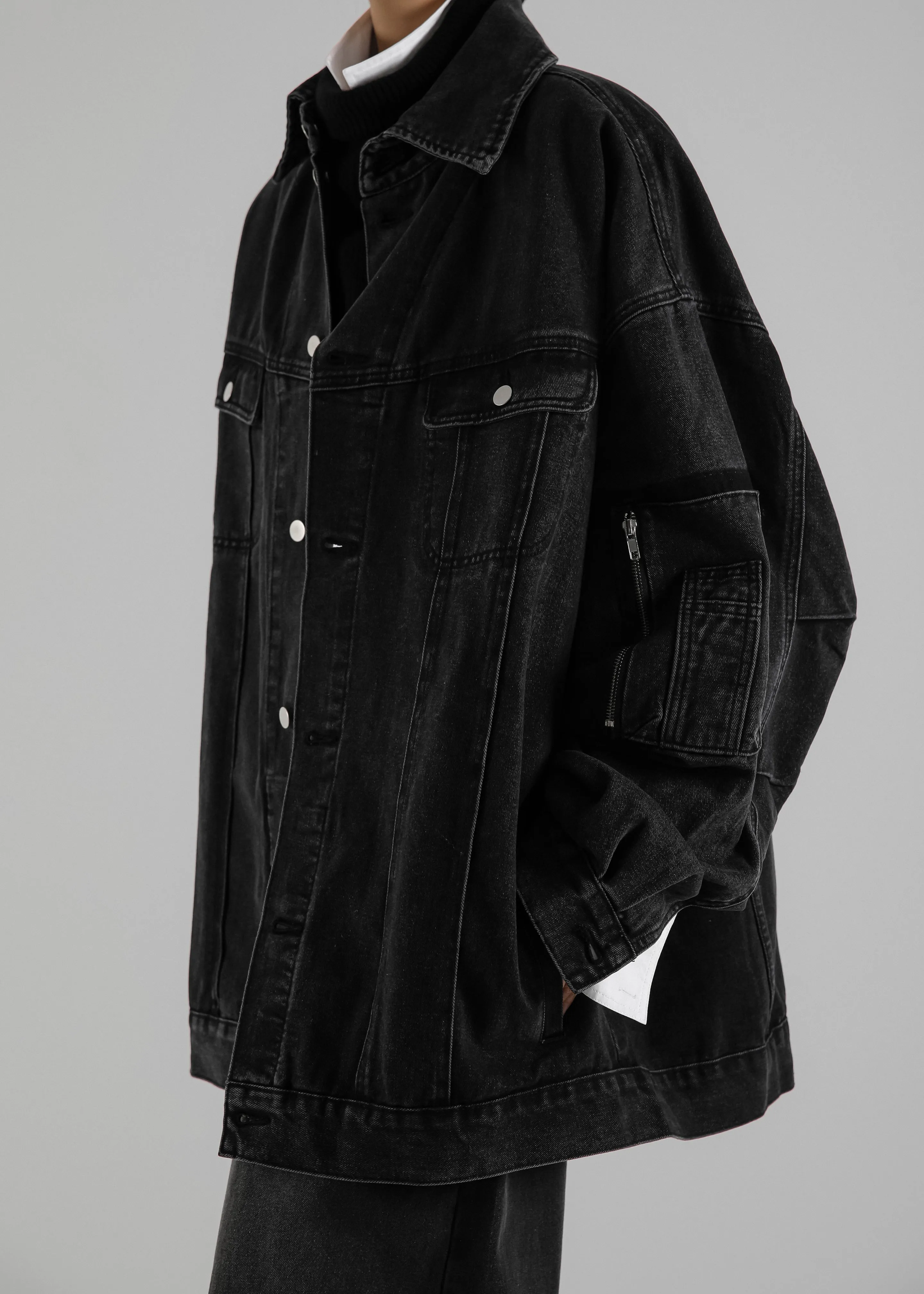 Ashford Oversized Denim Jacket - Black Wash sold by Frankie Shop product image thumbnail 3