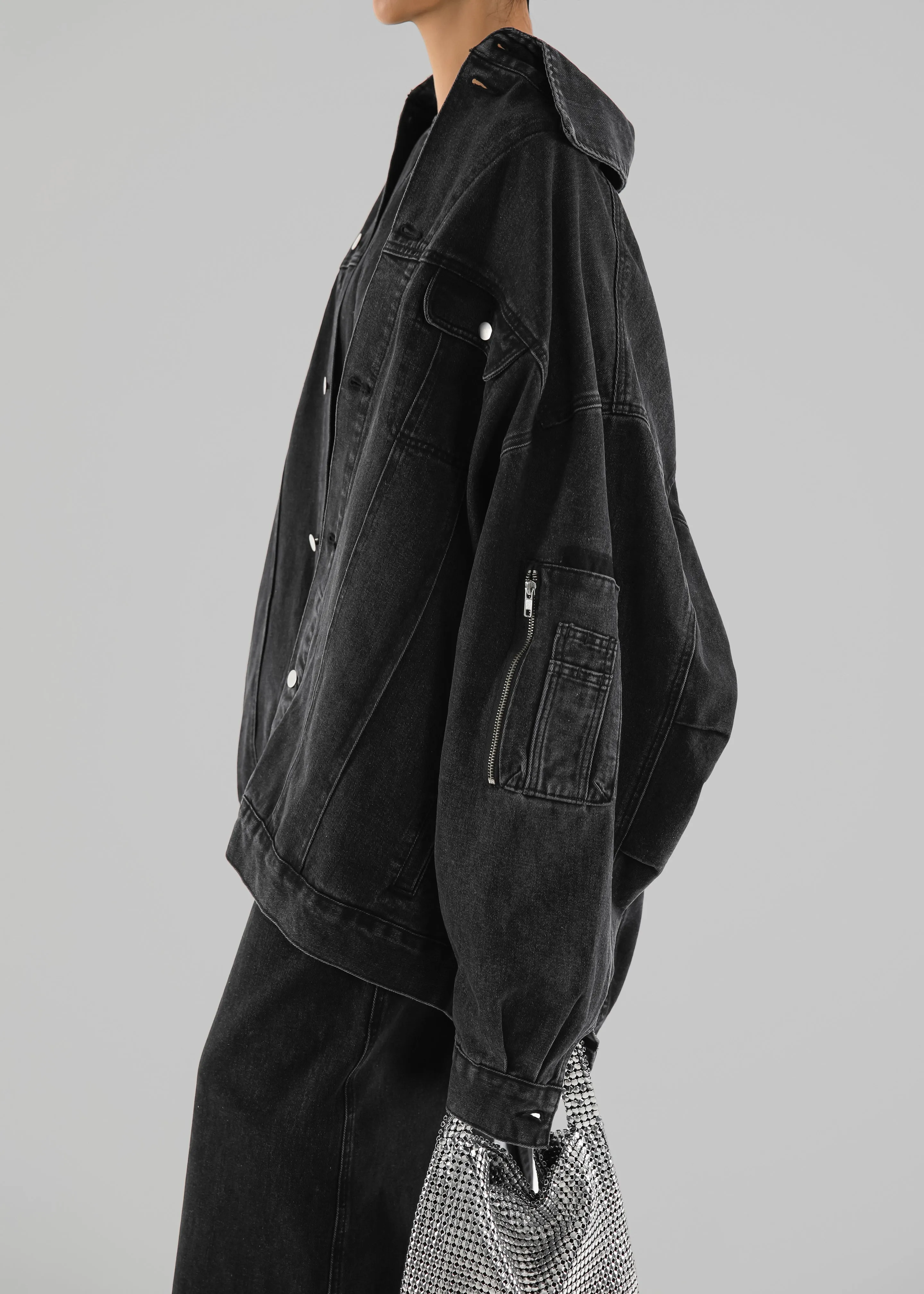 Ashford Oversized Denim Jacket - Black Wash sold by Frankie Shop product image thumbnail 5