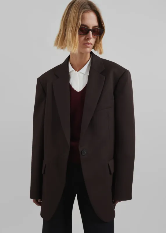 Lyra Oversized Blazer - Brown sold by Frankie Shop