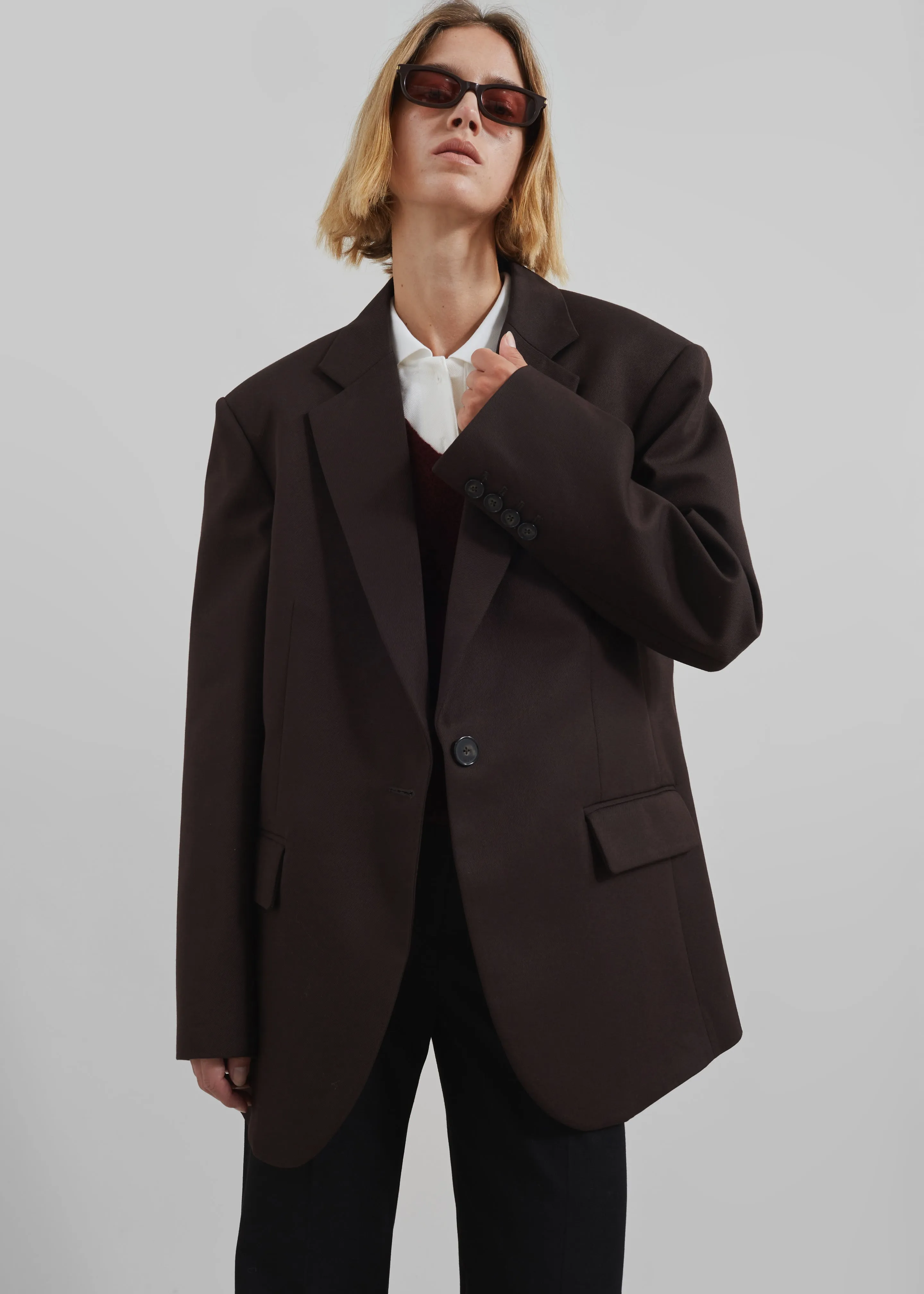 Lyra Oversized Blazer - Brown sold by Frankie Shop product image thumbnail 5