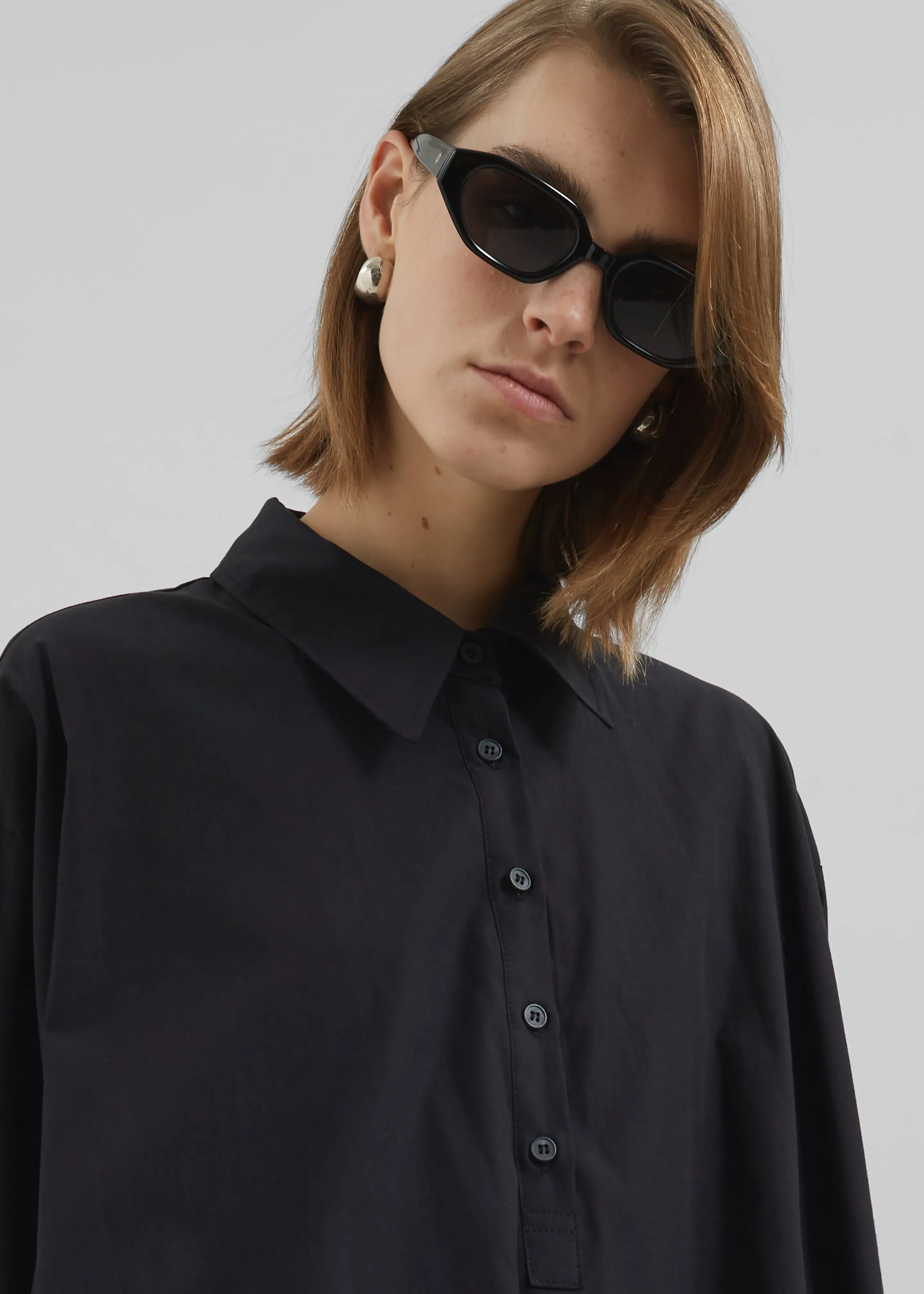 Venida Bubble Hem Shirt Dress - Black sold by Frankie Shop product image thumbnail 4