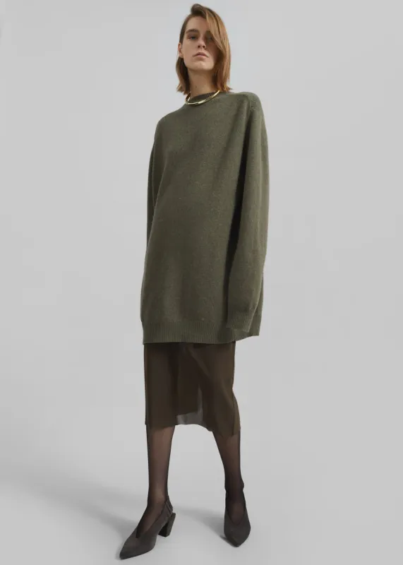 Maxine Knit Sweater Dress - Khaki made by Frankie Shop