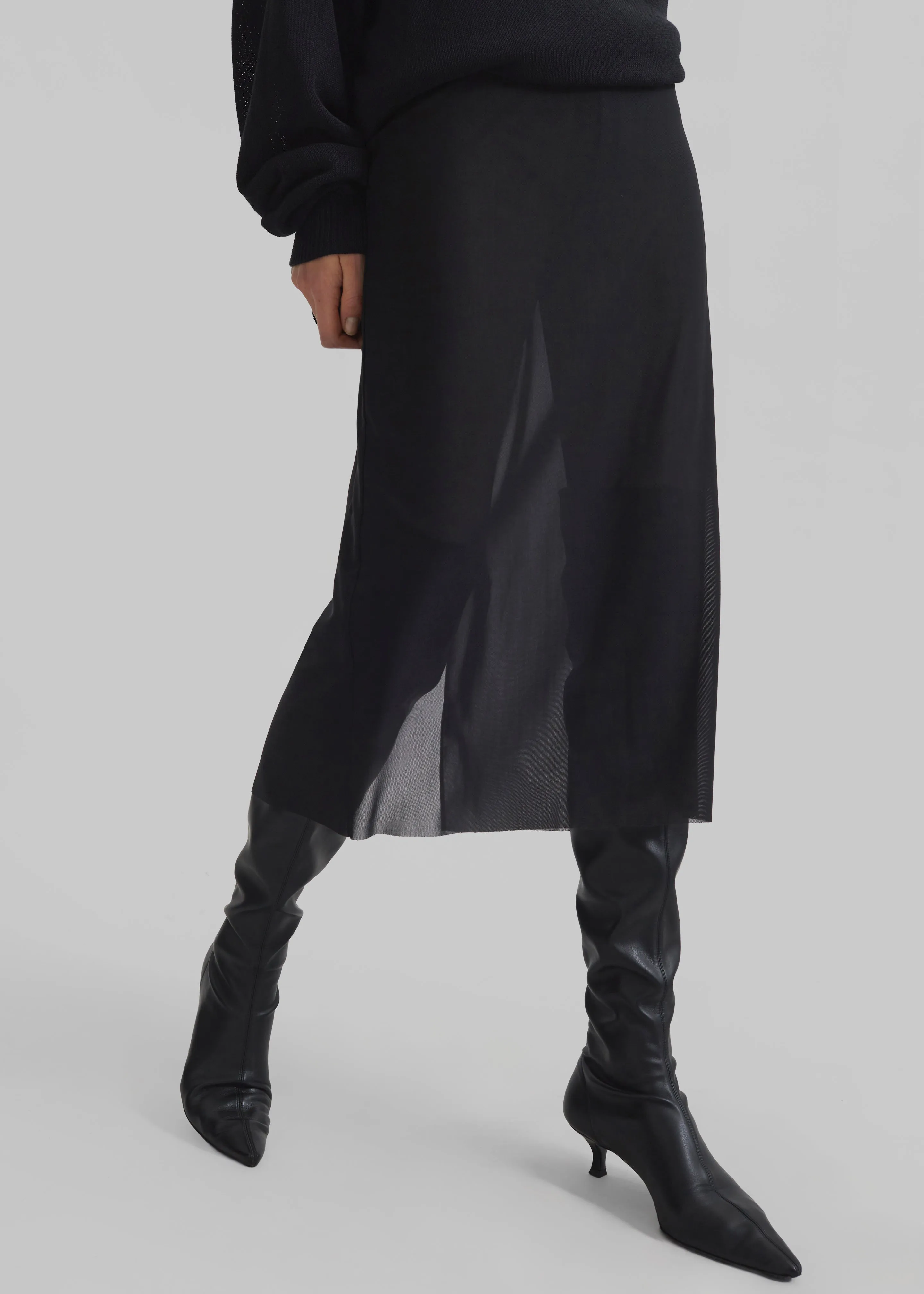 Suva Sheer Skirt - Black sold by Frankie Shop