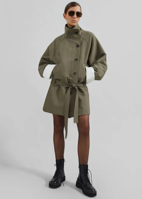 Alberta Short Trench - Khaki sold by Frankie Shop