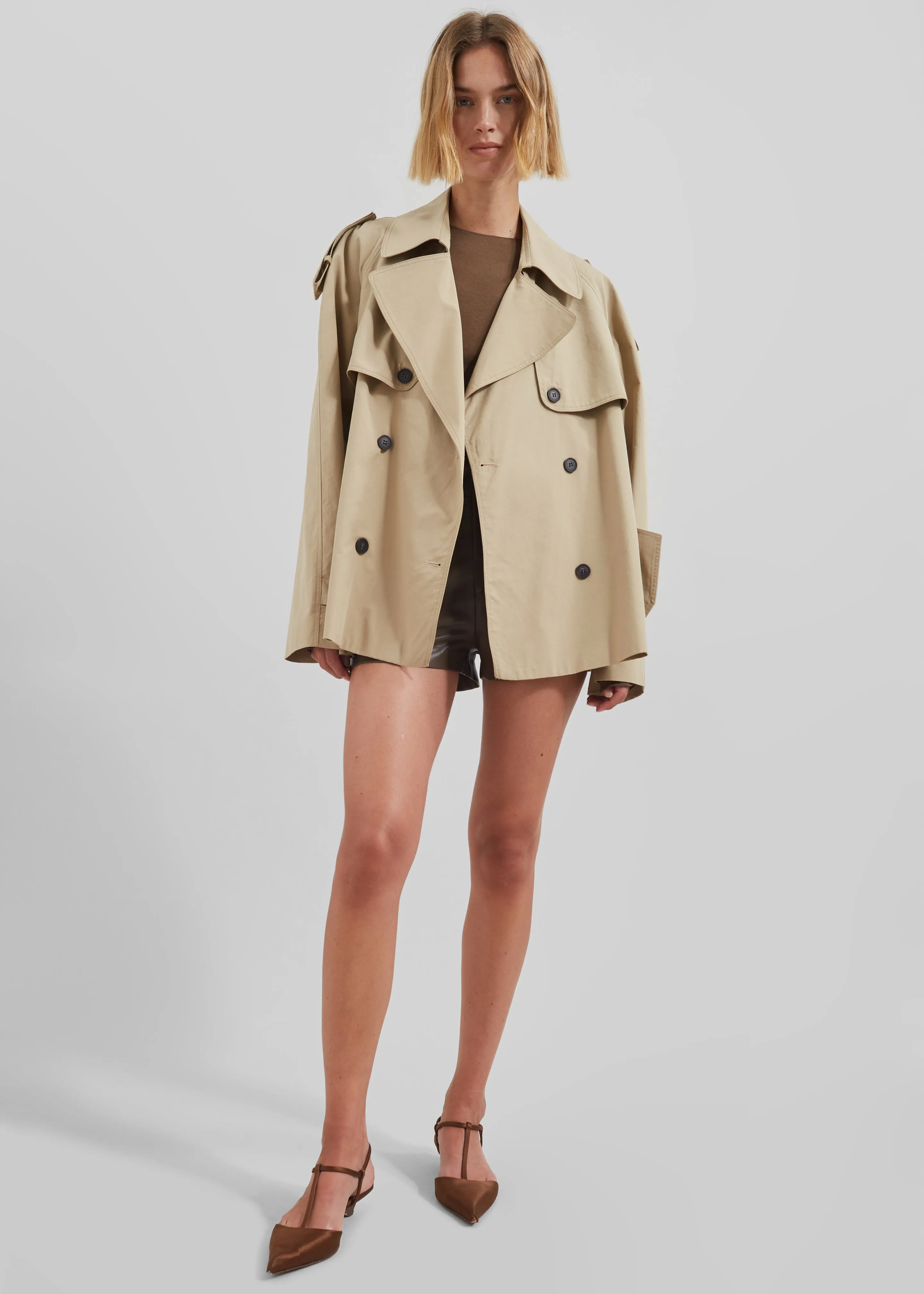 Arlington Short Trench - Beige sold by Frankie Shop