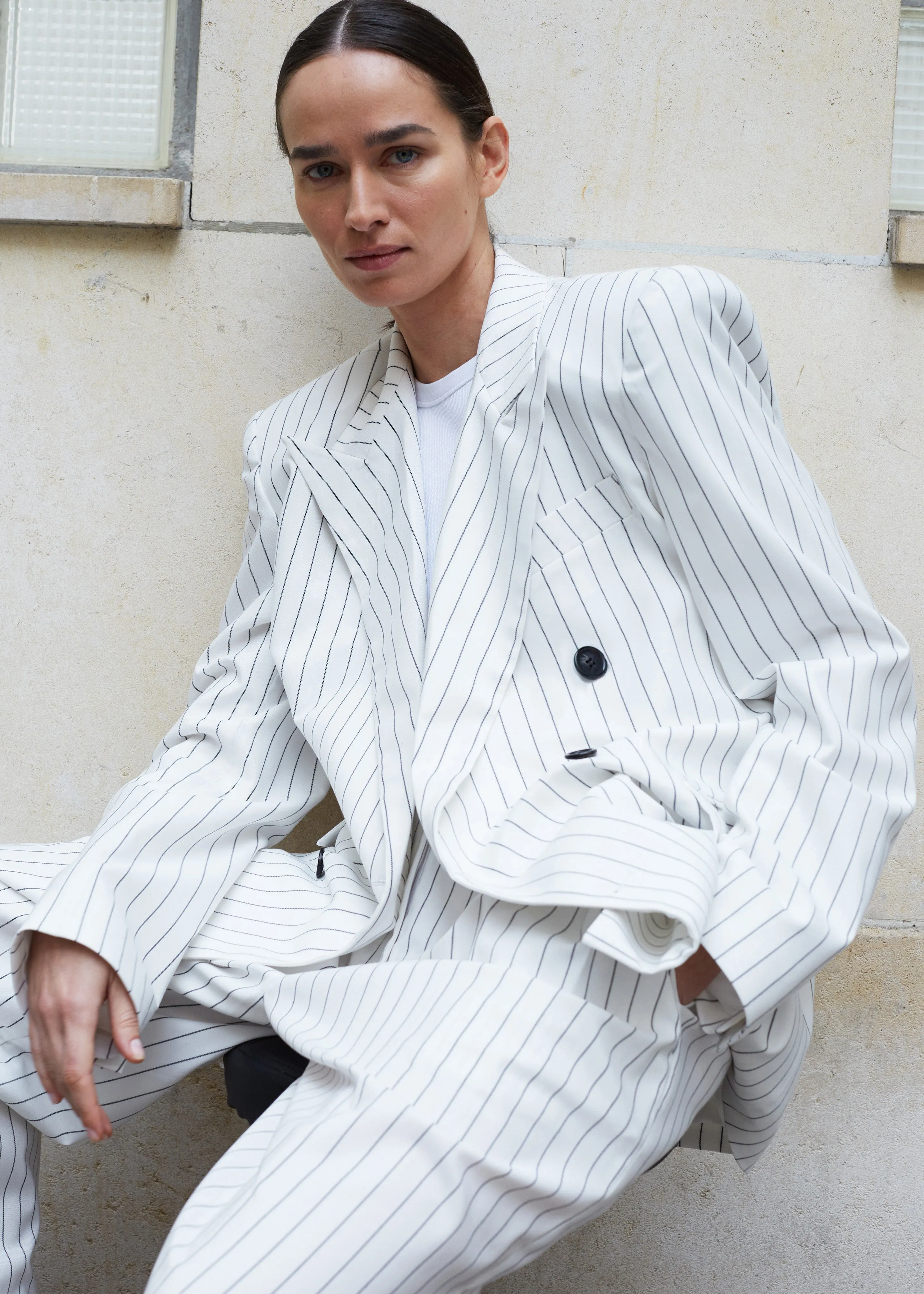 Fargo Oversized Padded Blazer - White sold by Frankie Shop product image thumbnail 5