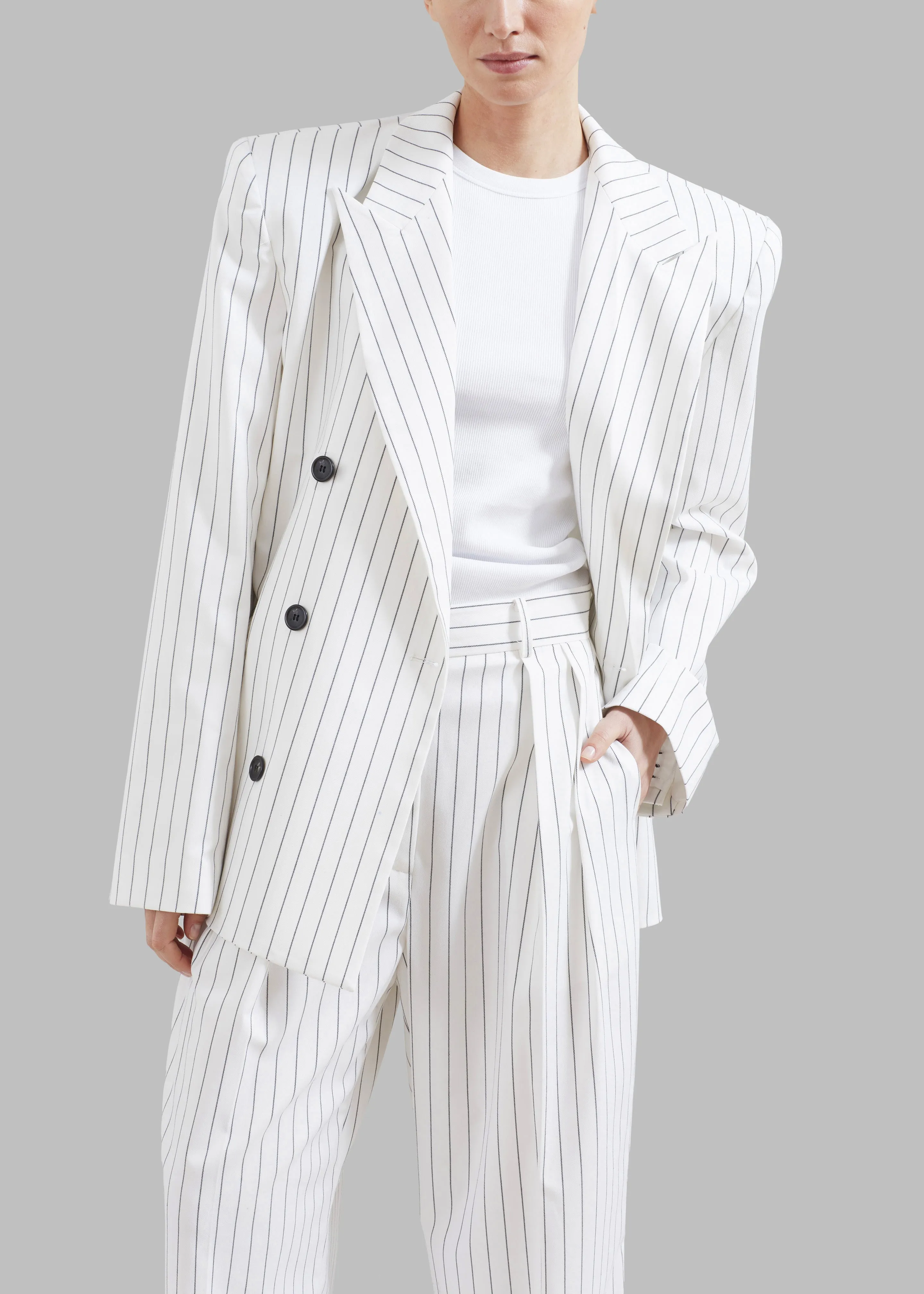 Fargo Oversized Padded Blazer - White sold by Frankie Shop product image thumbnail 2