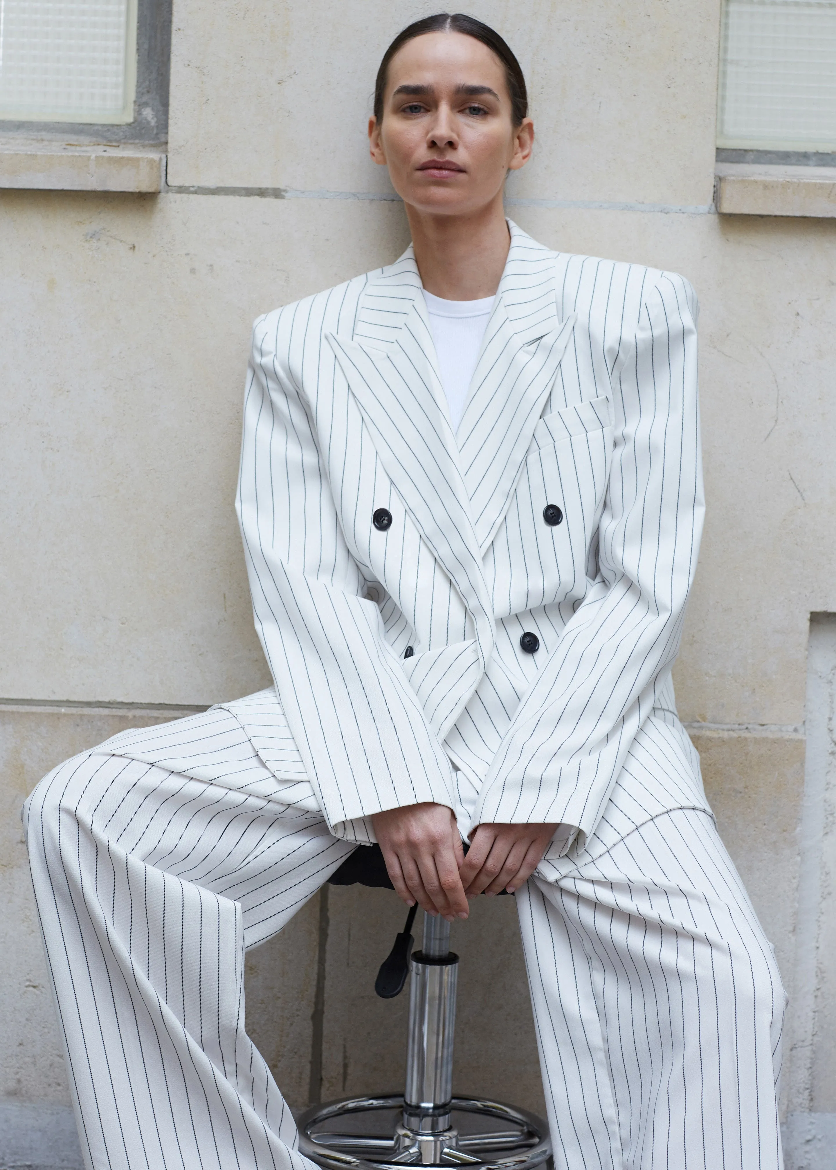 Fargo Oversized Padded Blazer - White sold by Frankie Shop product image thumbnail 4