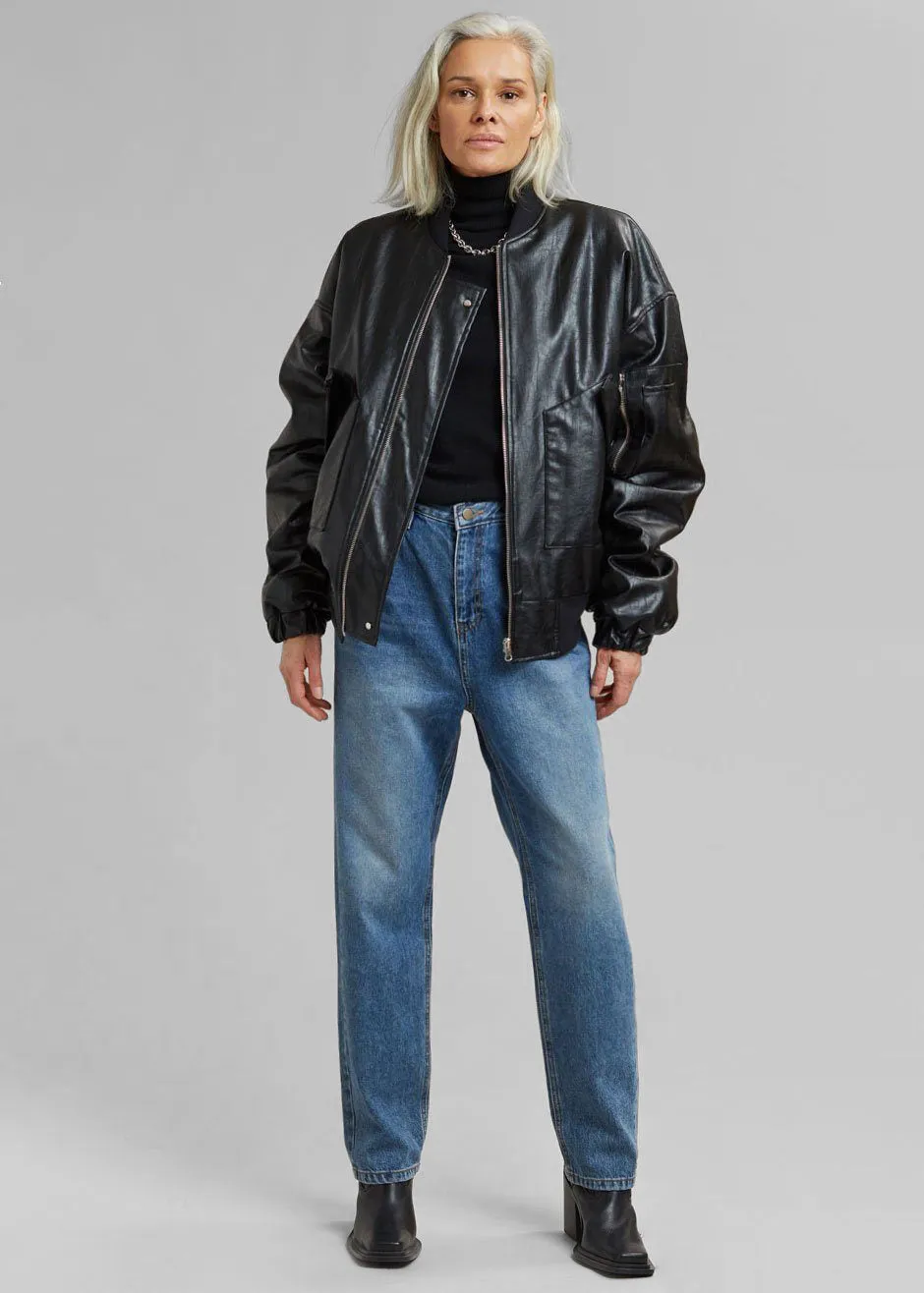 Hane Faux Leather Bomber - Black sold by Frankie Shop product image thumbnail 3