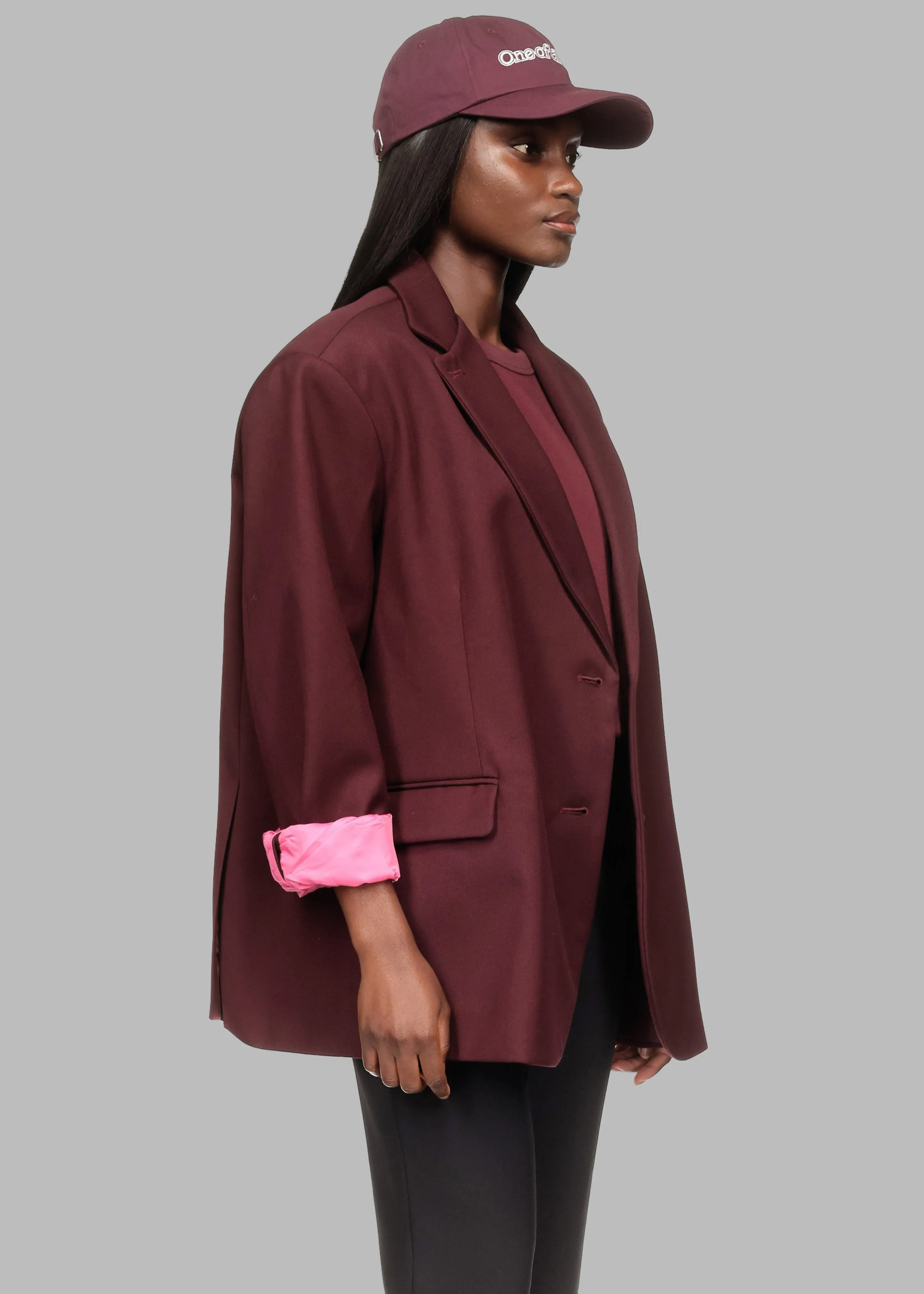 Frankie Oversized Boyfriend Blazer x Barbie™ - Burgundy sold by Frankie Shop product image thumbnail 2