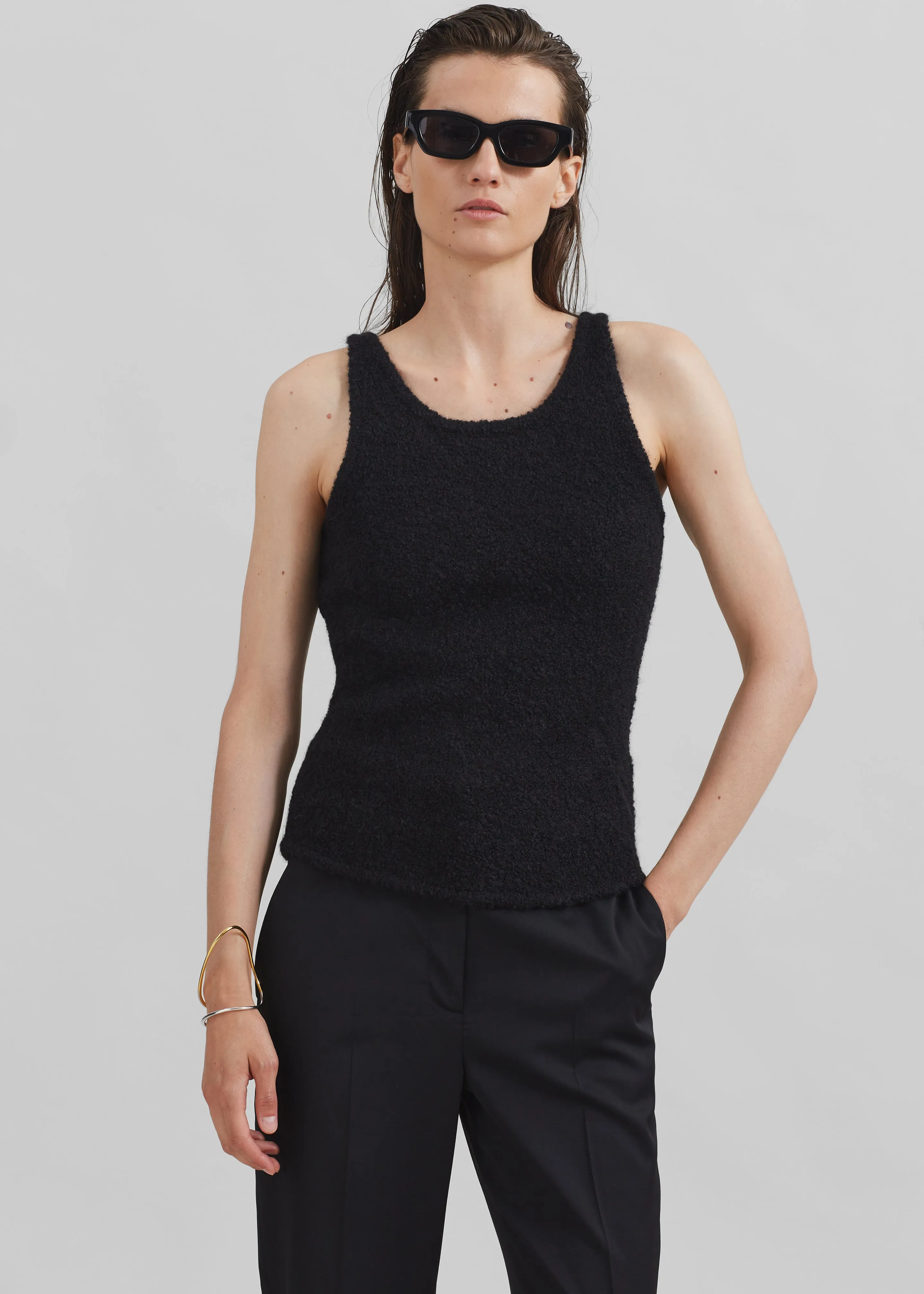 Low Classic Fluffy Sleeveless Knit Top - Black sold by Frankie Shop product image thumbnail 5